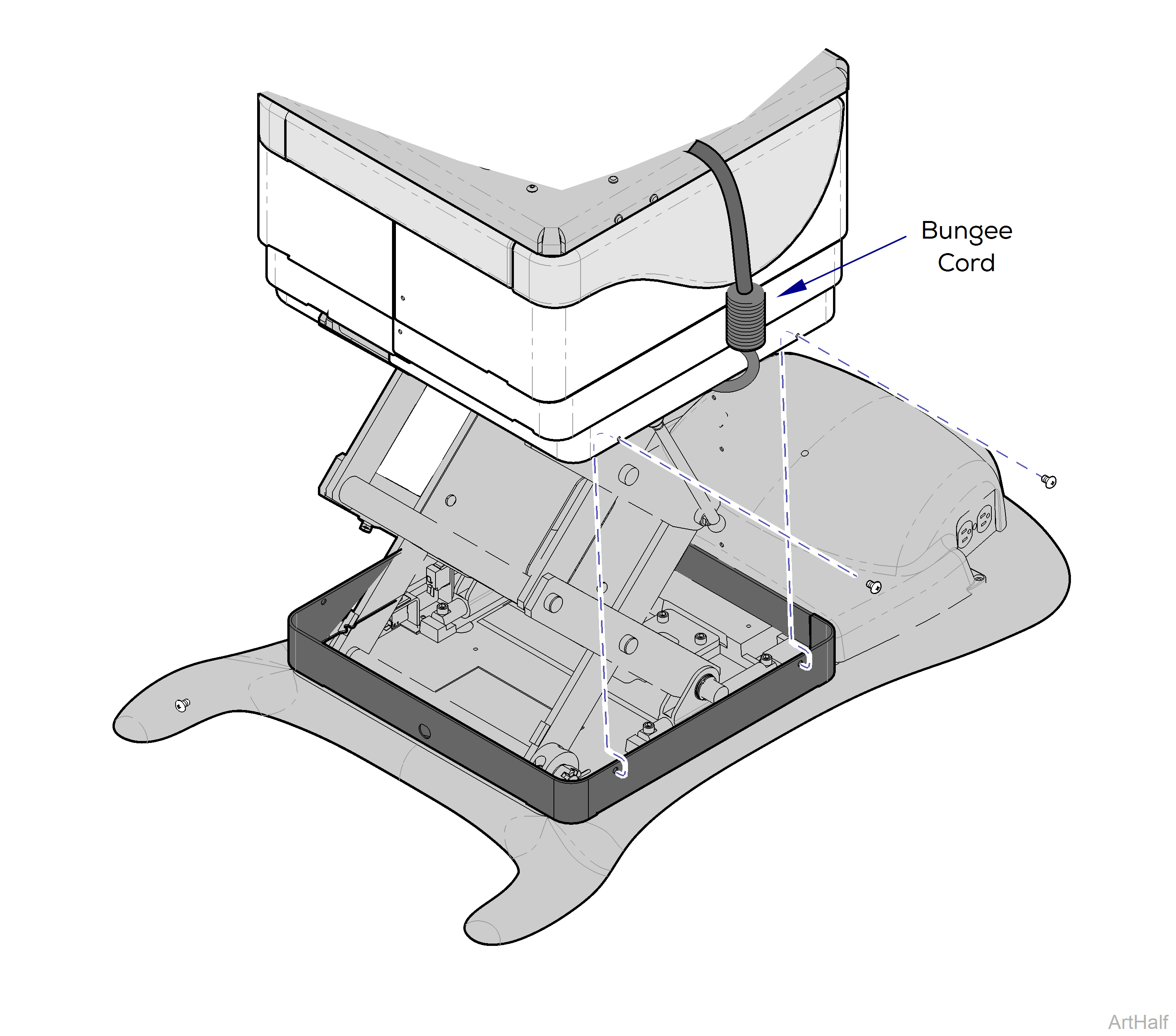 Base Shroud Raising w/ bungee cord