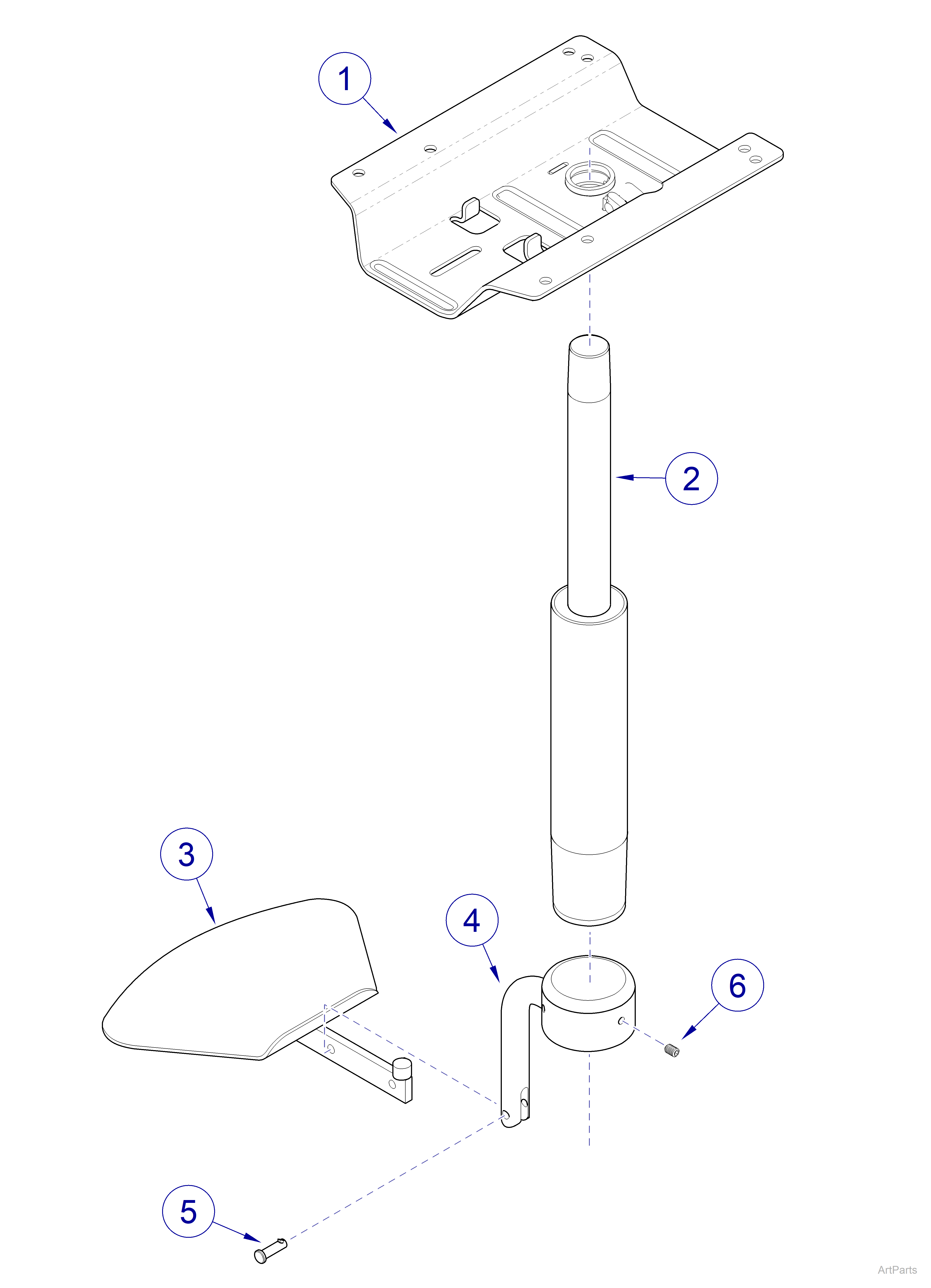 270 Series Stools Air Lift Mechanism - Foot Pedal Release