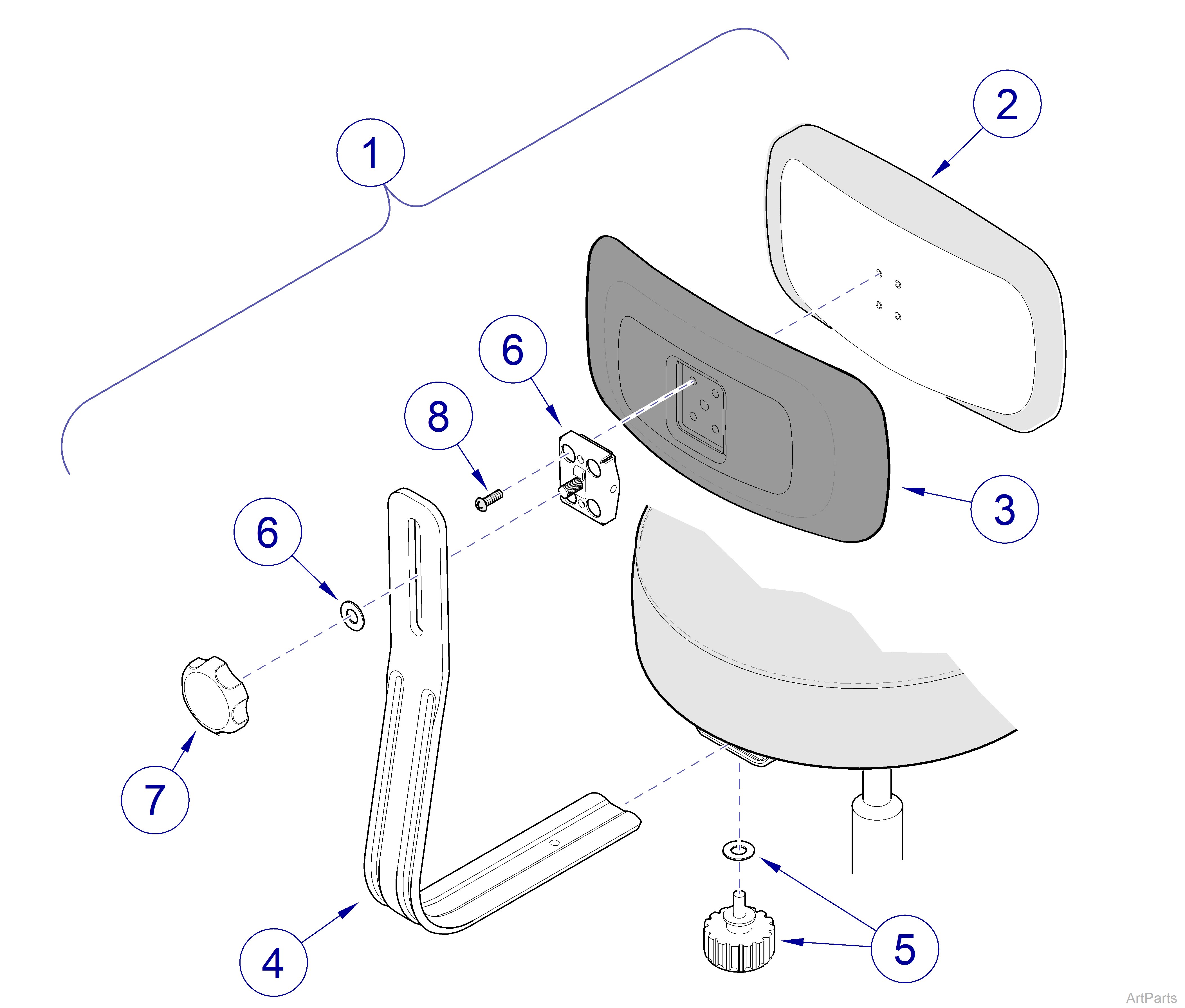 270 Series Stools Backrest Assembly