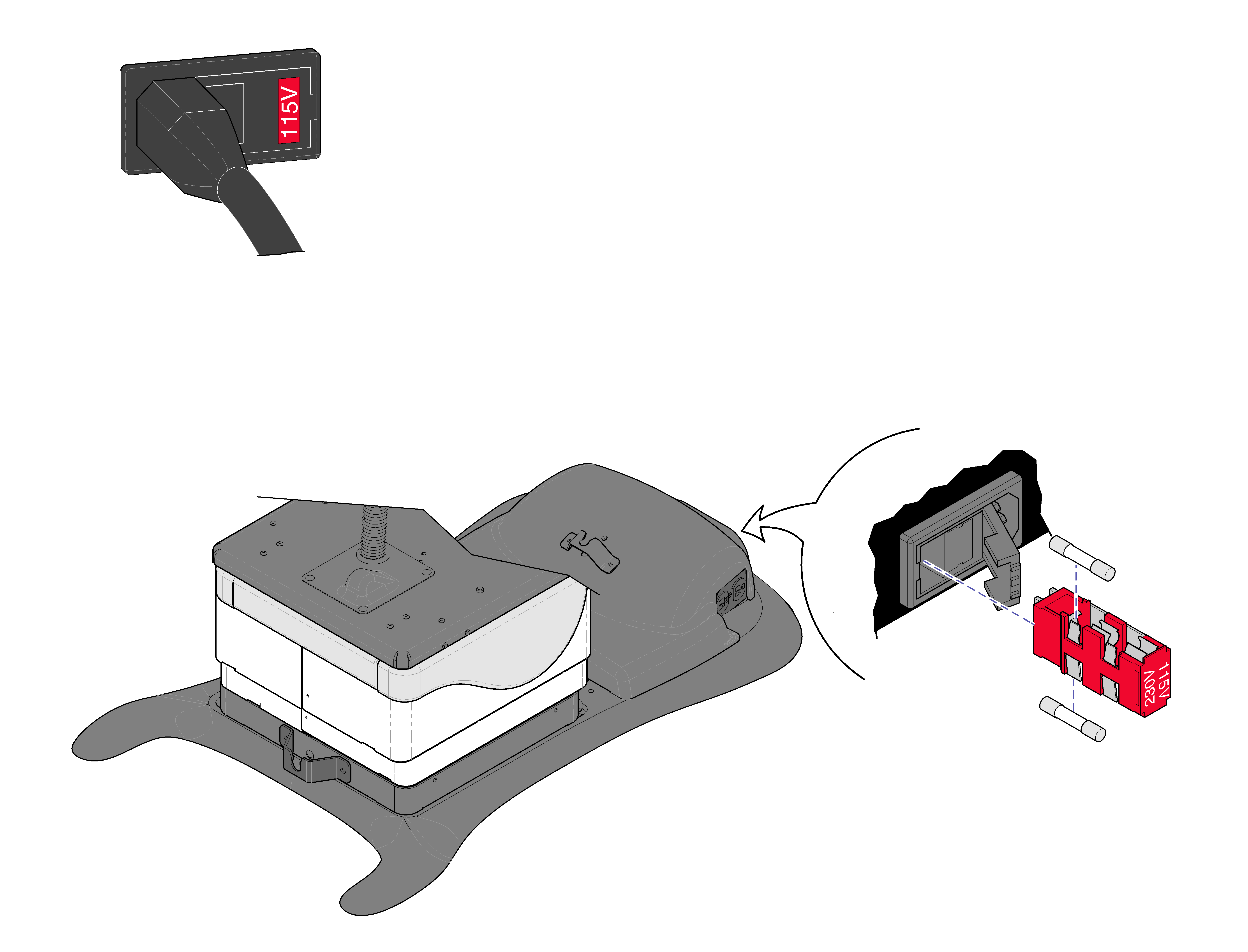 Primary Fuses Location / Voltage Setting