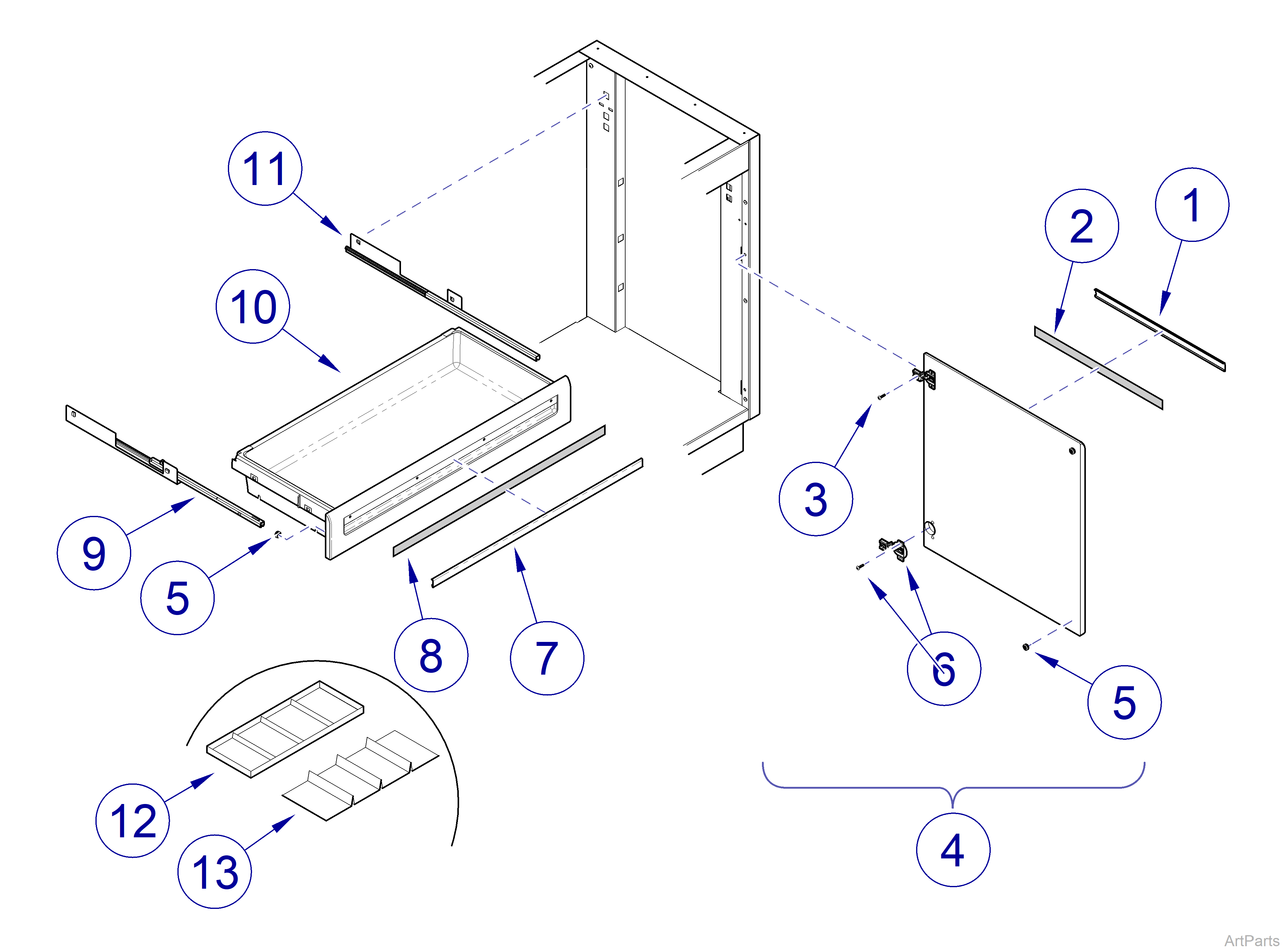 640 Exam Table Doors & Drawer