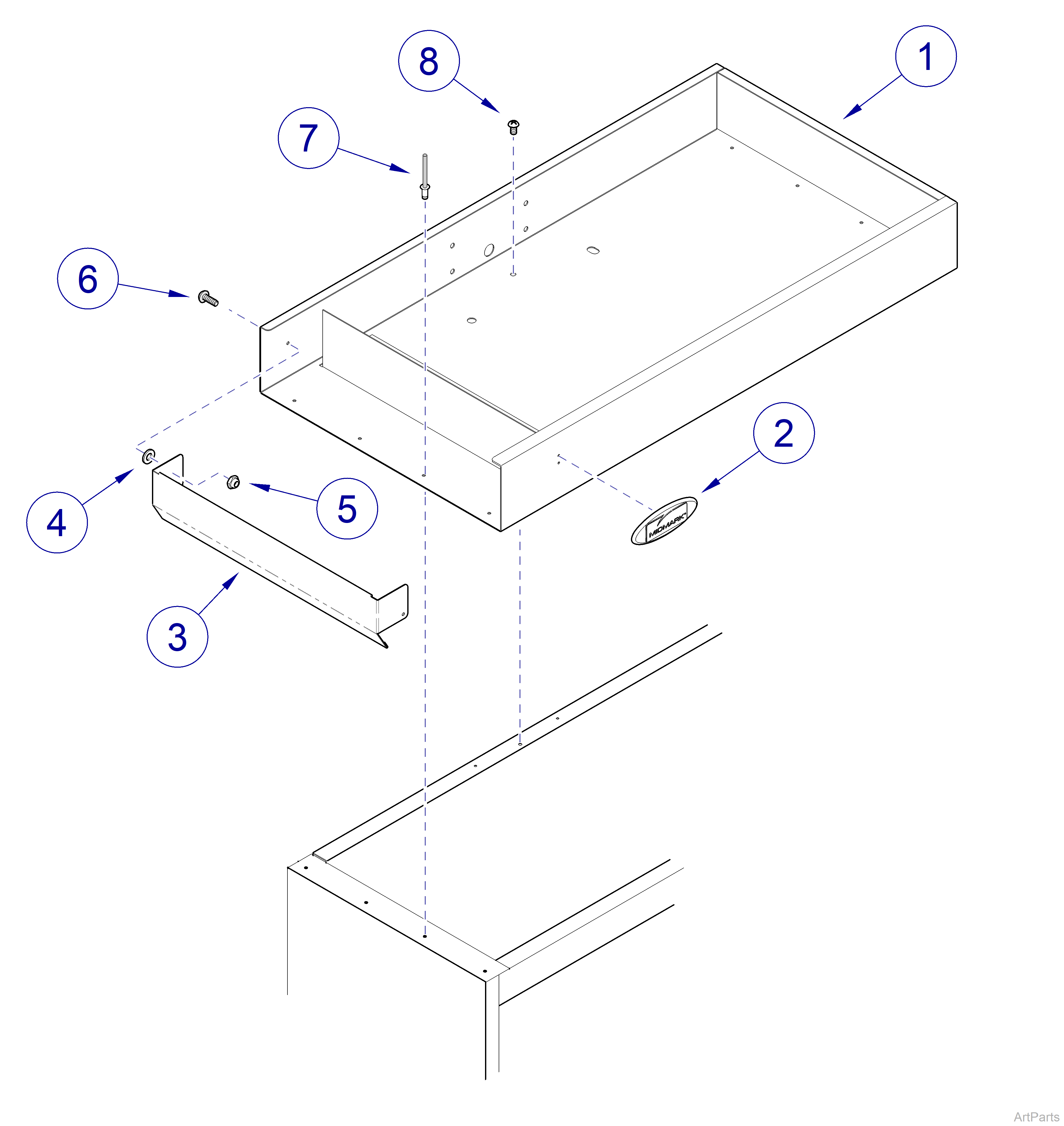 640 Exam Table Upperwrap Componets 