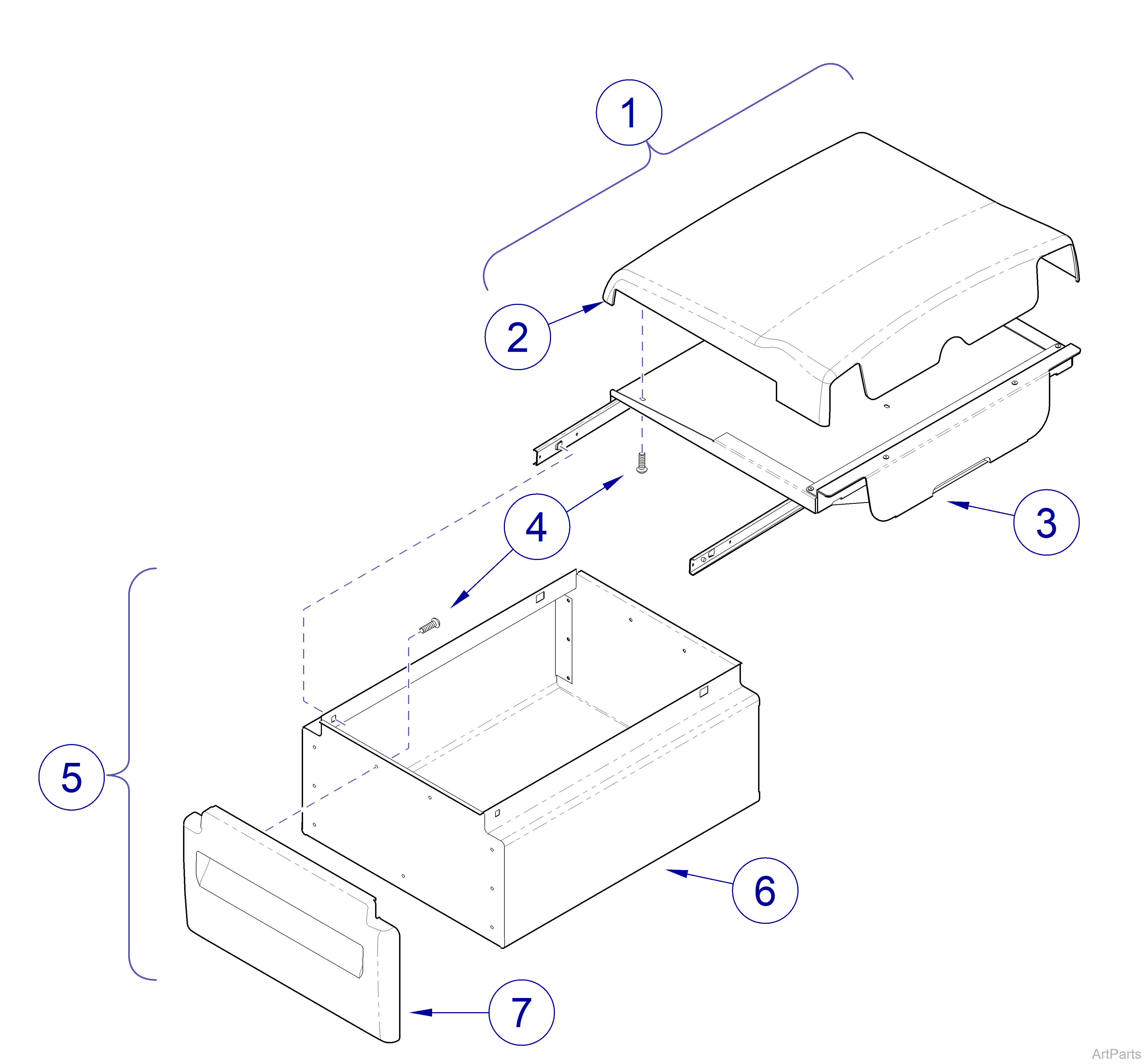 9A417001 Storage Drawer Assembly