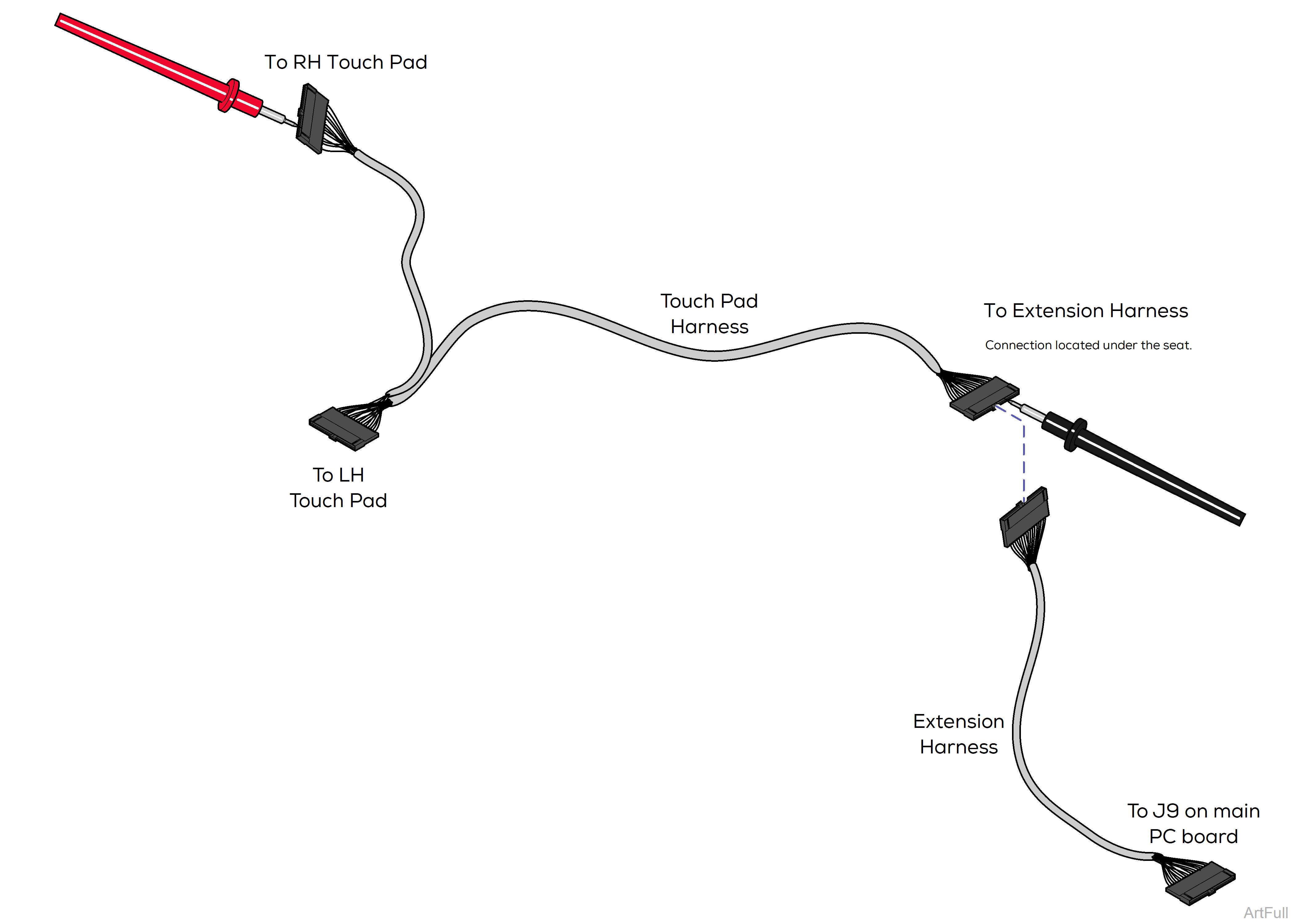 647 Chair Touch Pad Harness and Extension Harness