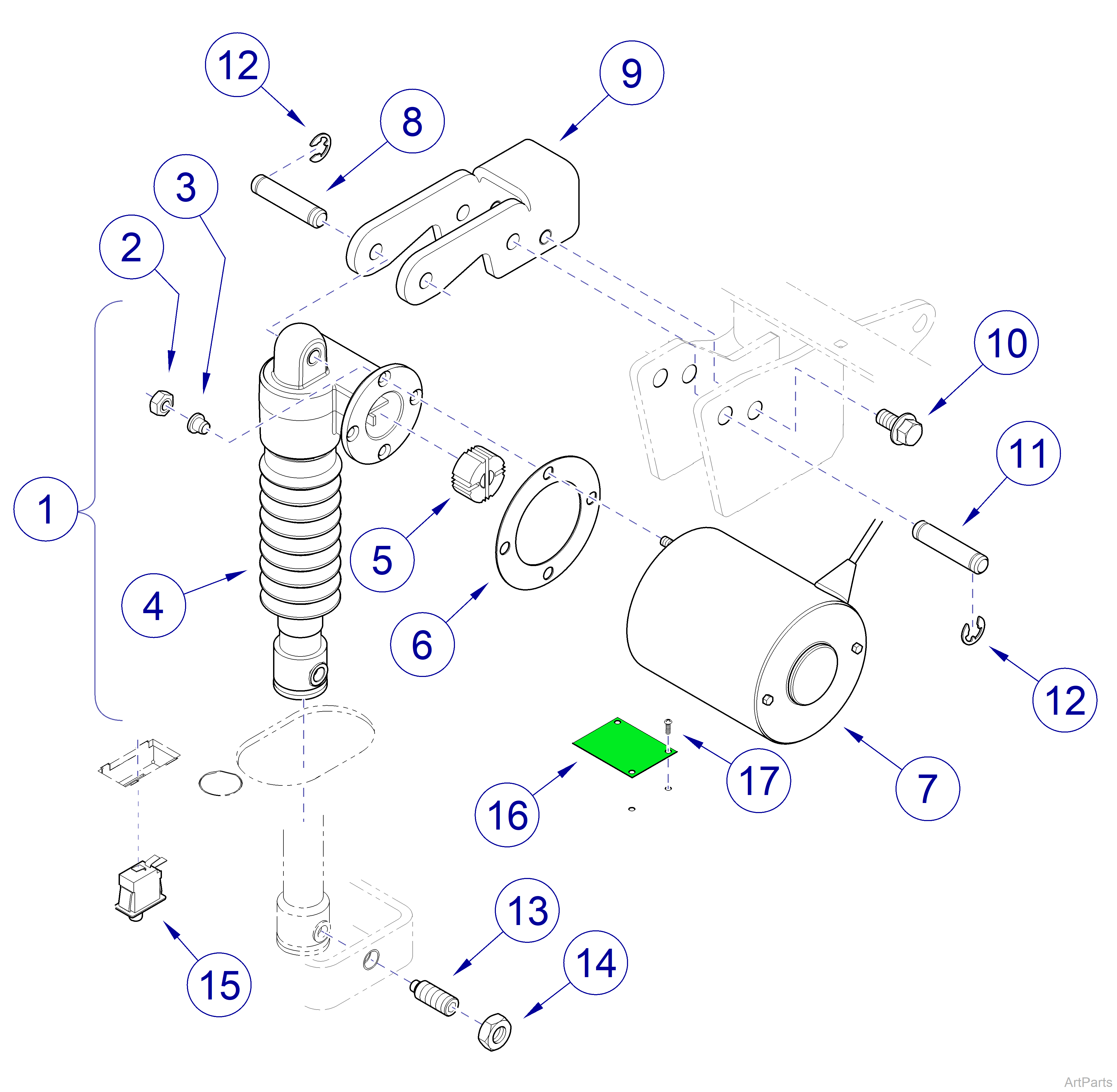 646 Chair Tilt Actuator / Limit Switch / Sensor PC Board