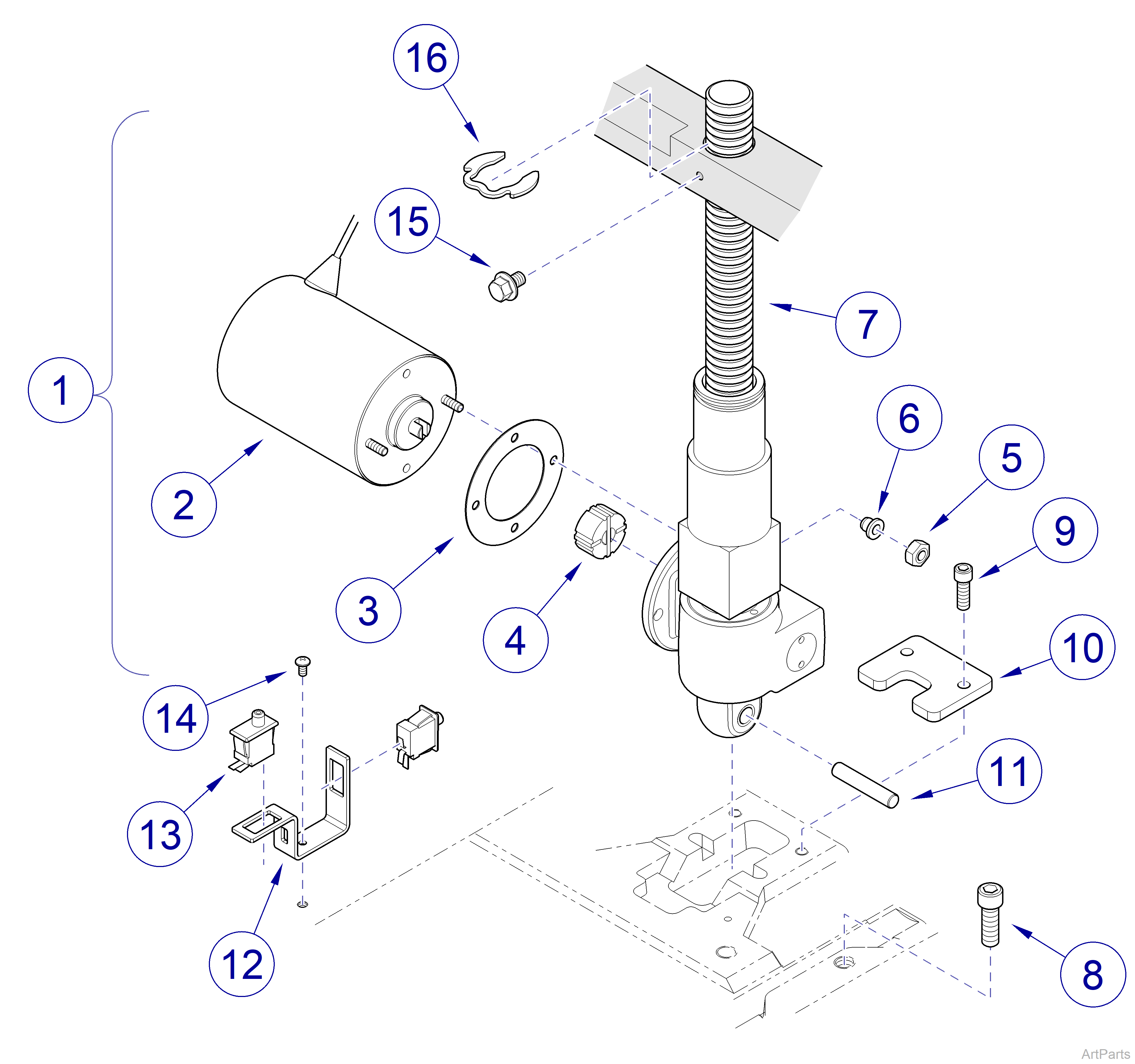 647 Chair Base Actuator / Limit Switch