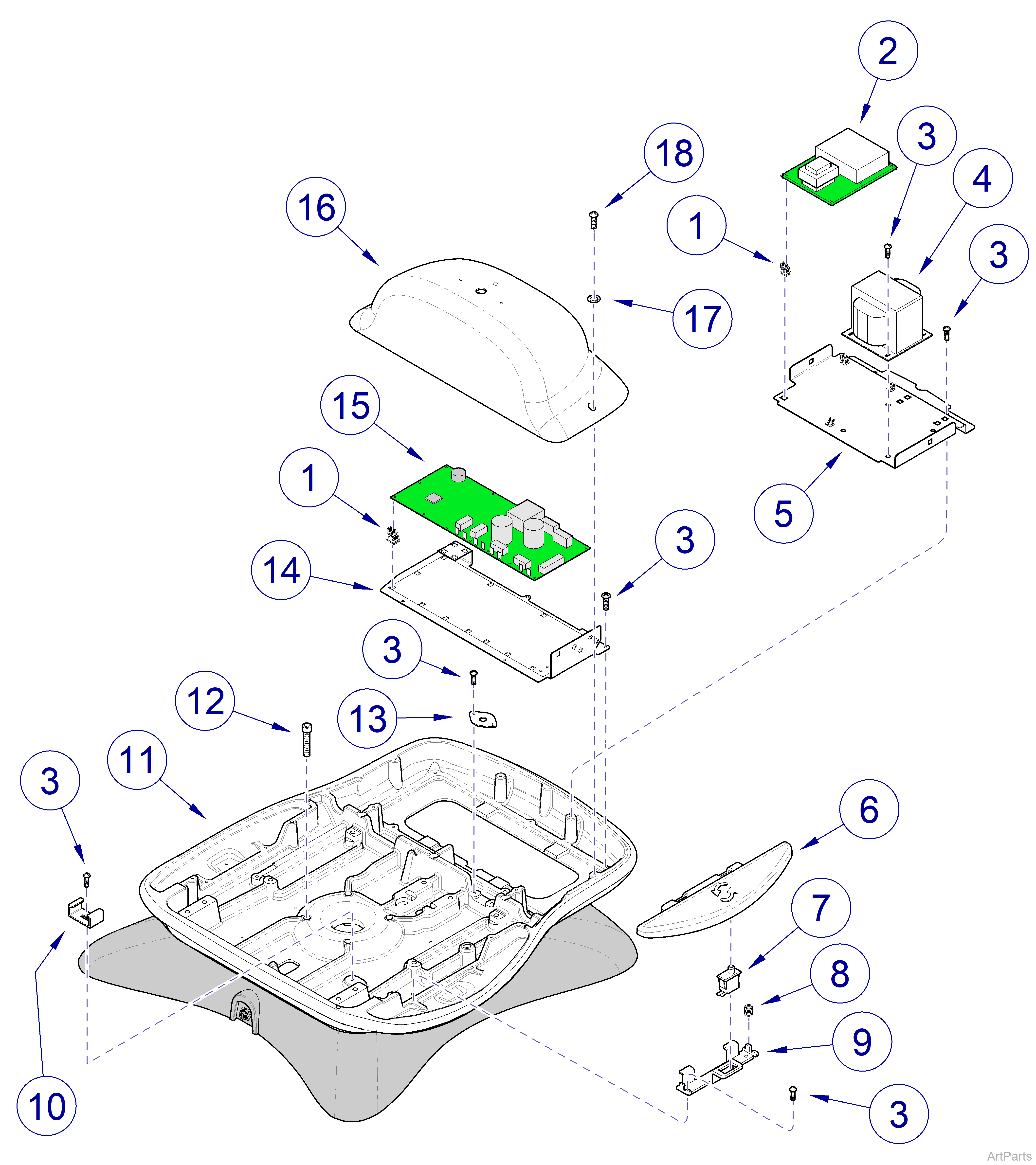 647 Chair Rotational Base - Upper Section