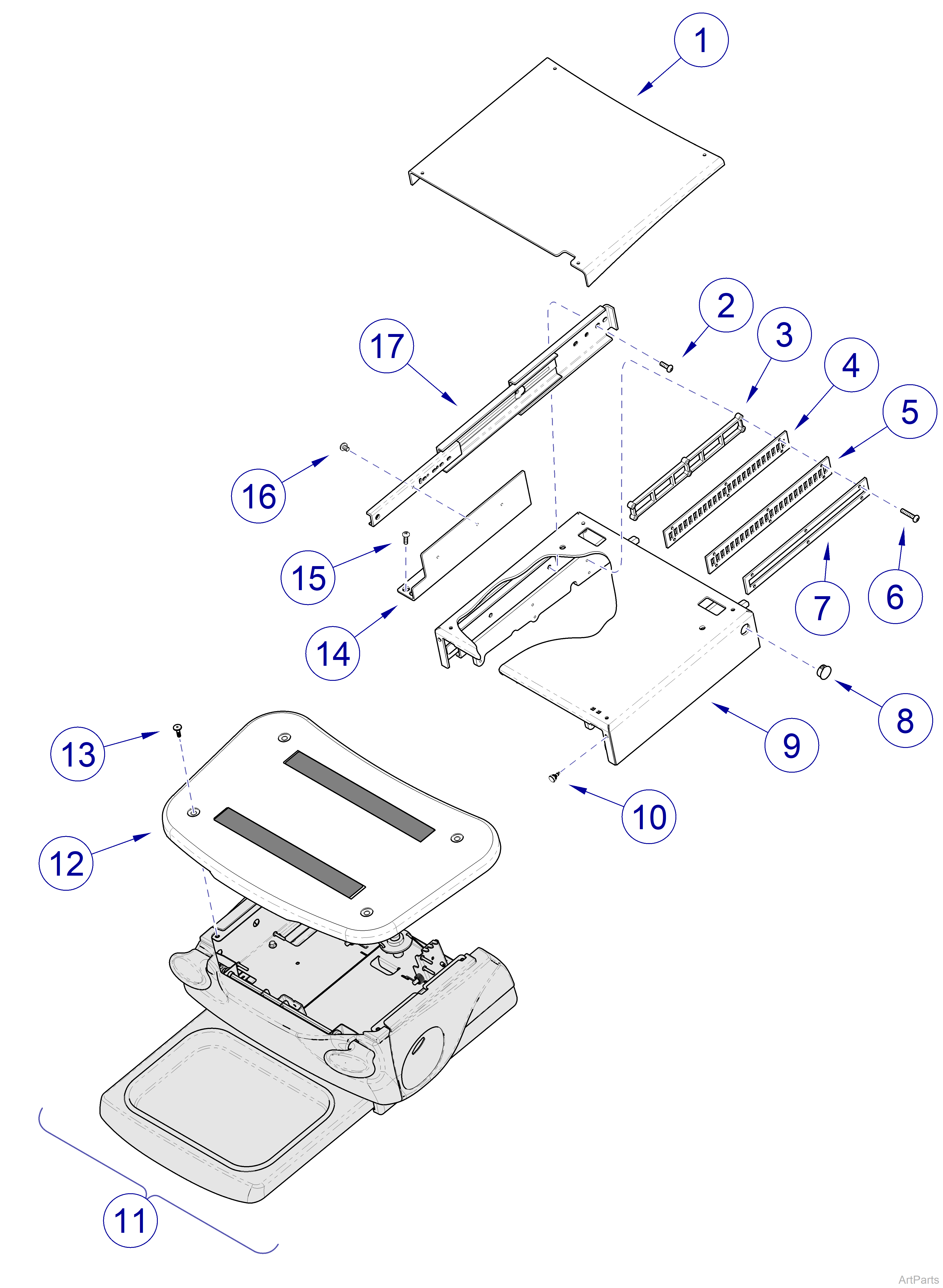 647 Chair Foot Extension Housing