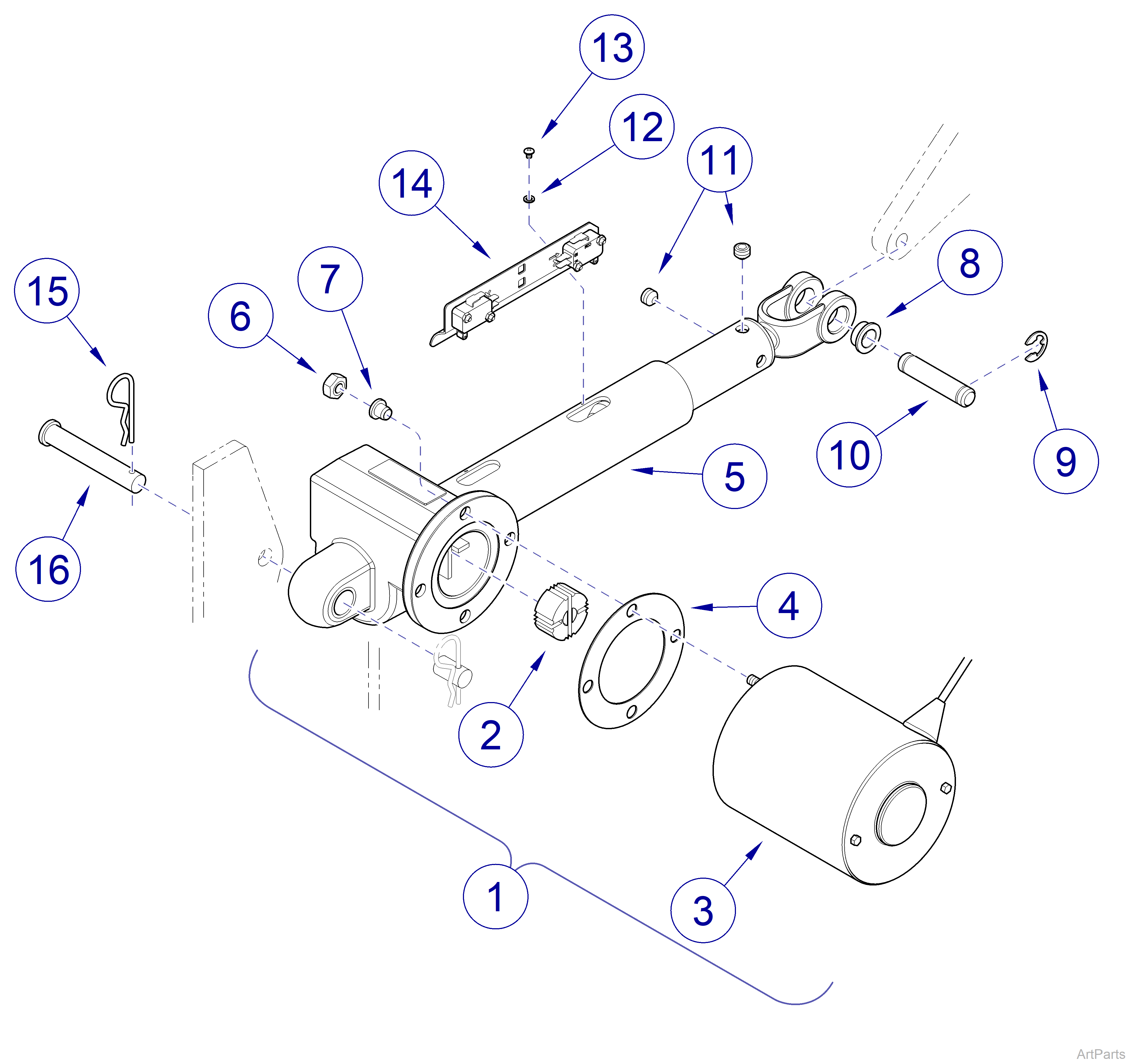 647 Chair Back Actuator / Limit Switches