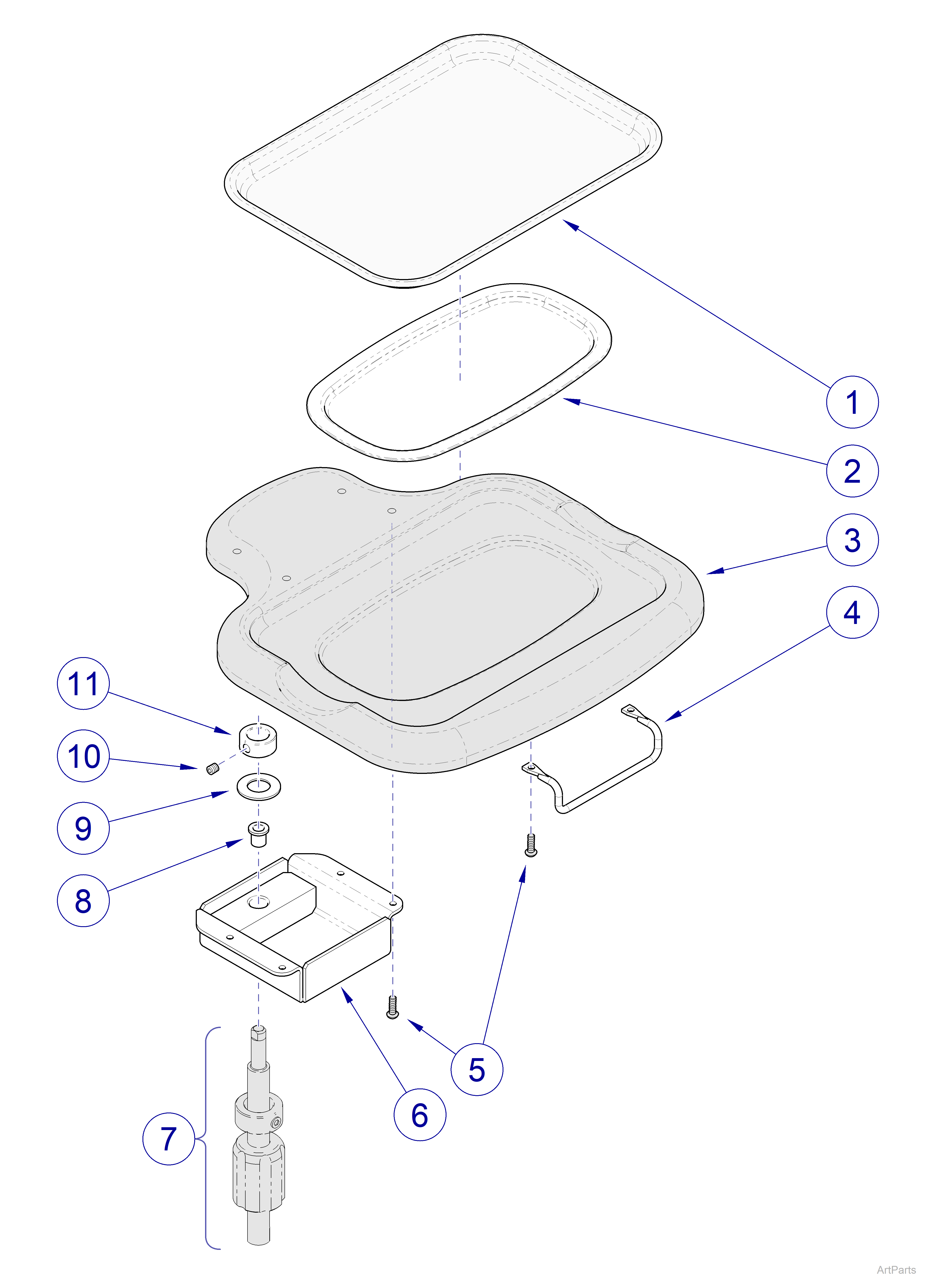 9A427001 Swing Arm Instrument Tray (Fixed)