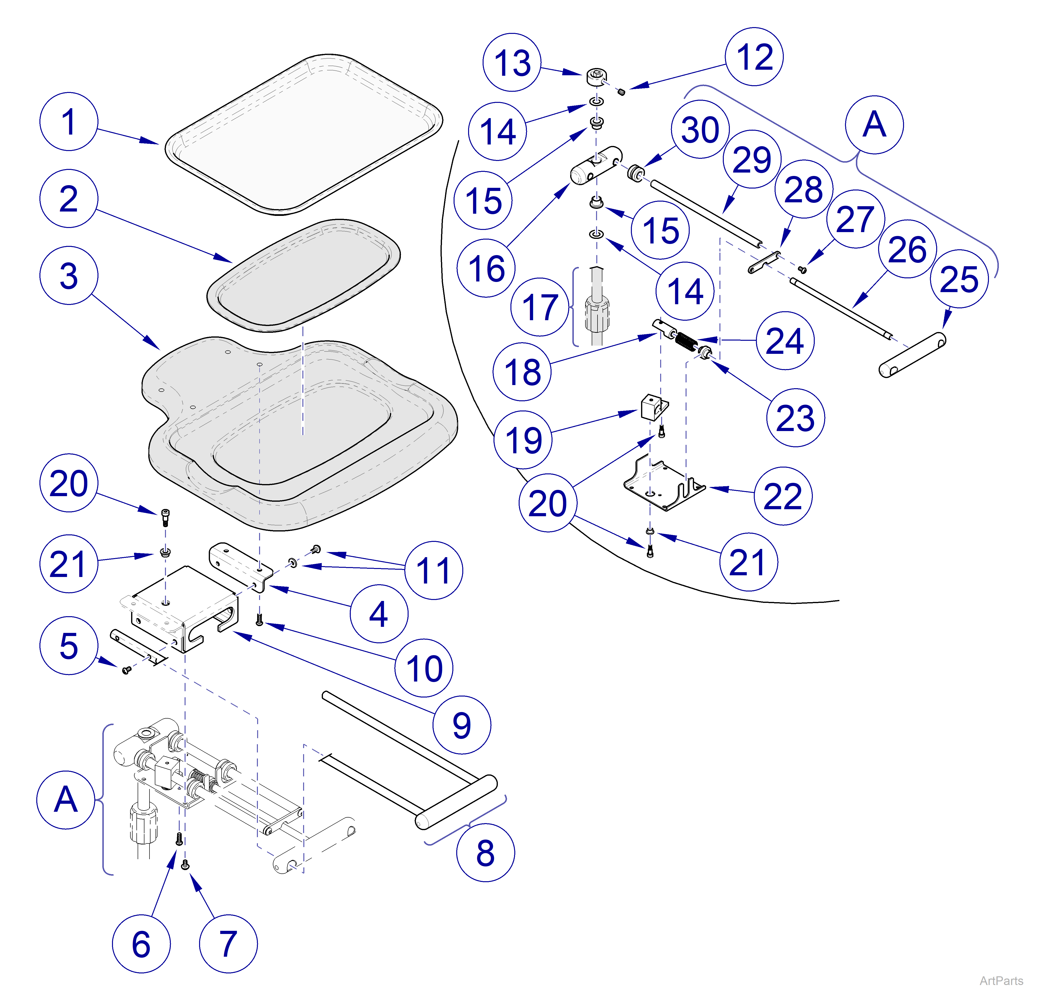 9A427002 Swing Arm Inst. Tray Sliding