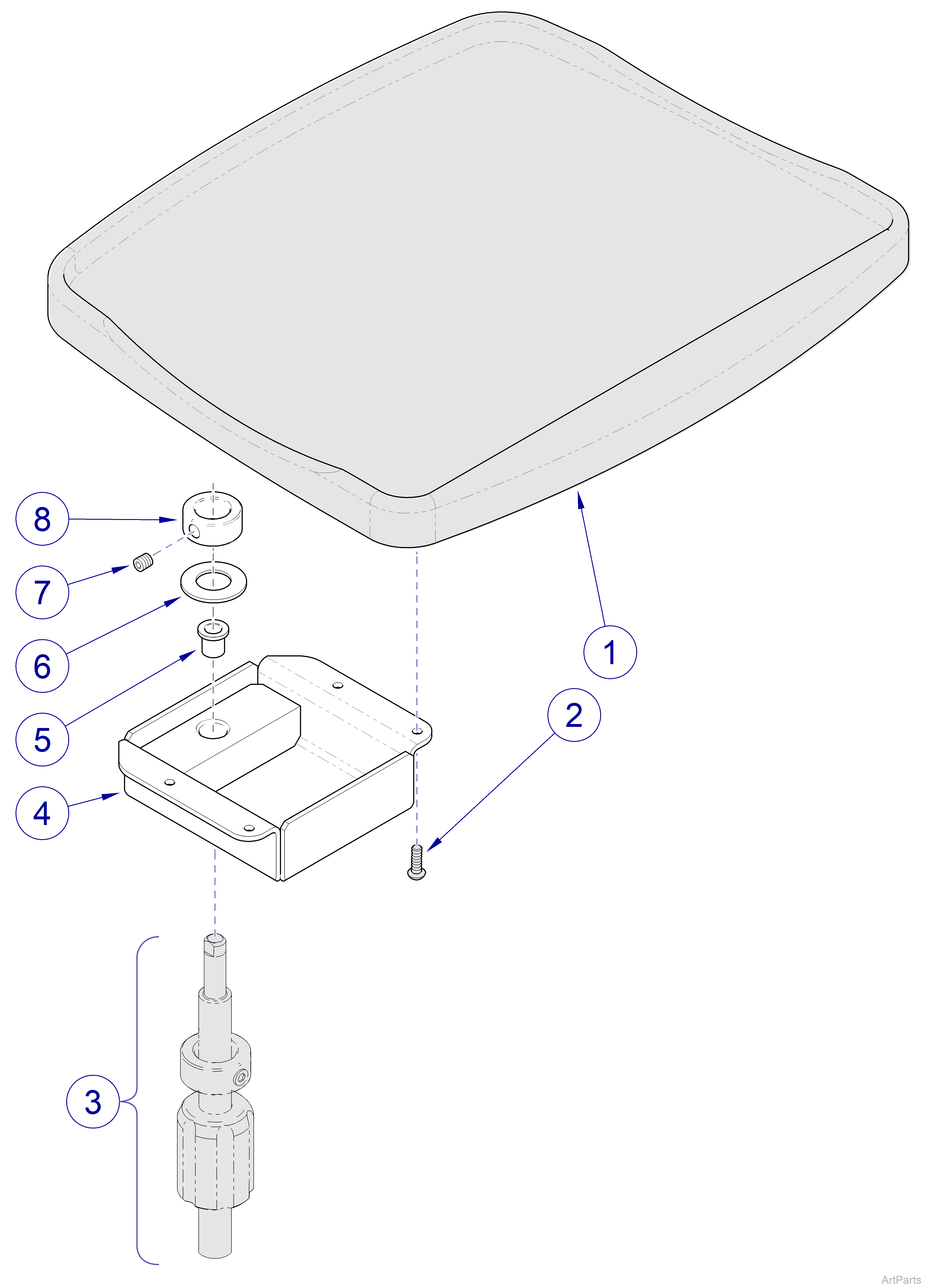 9A428001 Swing Arm PC Work Shelf