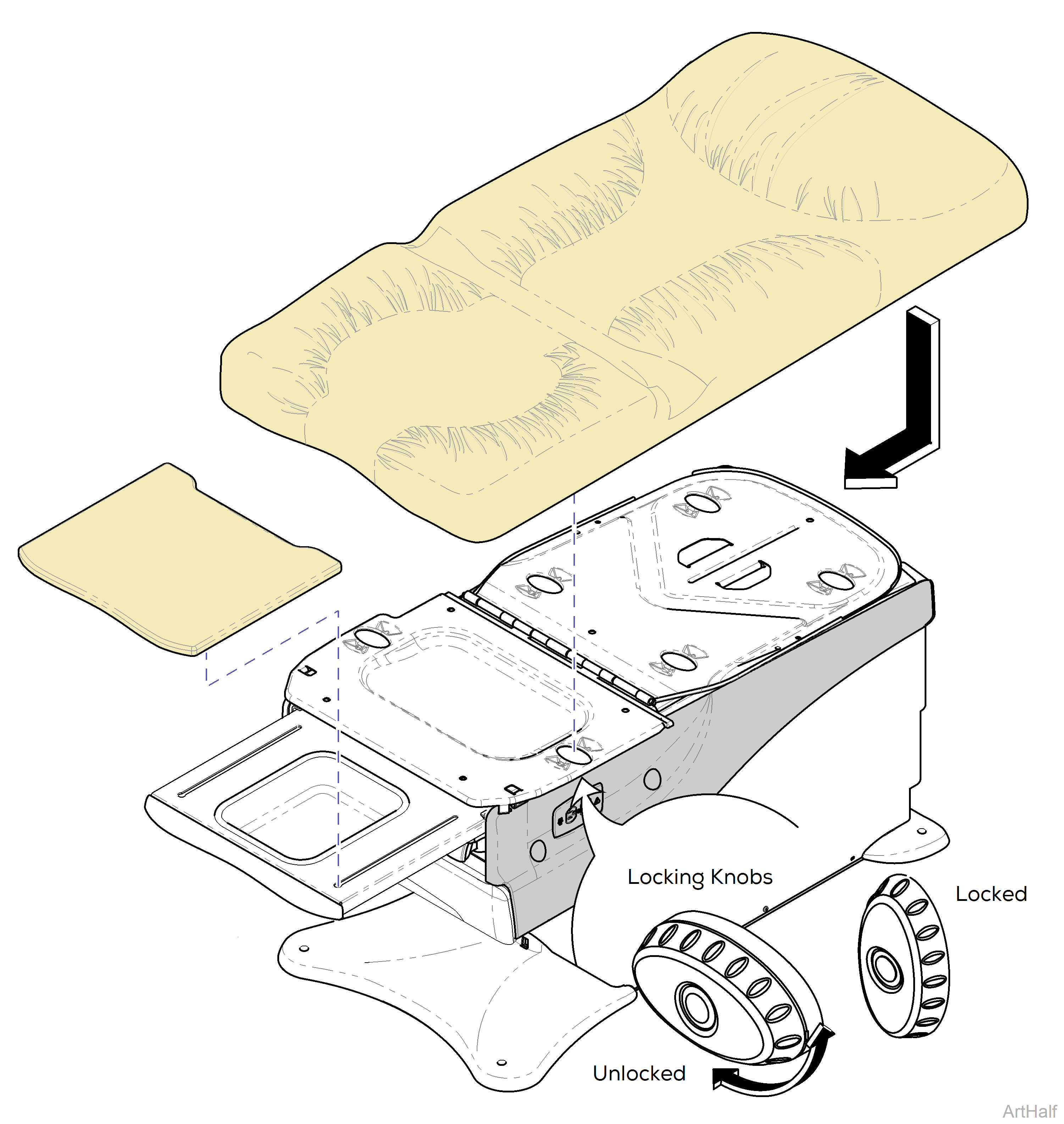 625 Table Upholstered Top Remove and Install