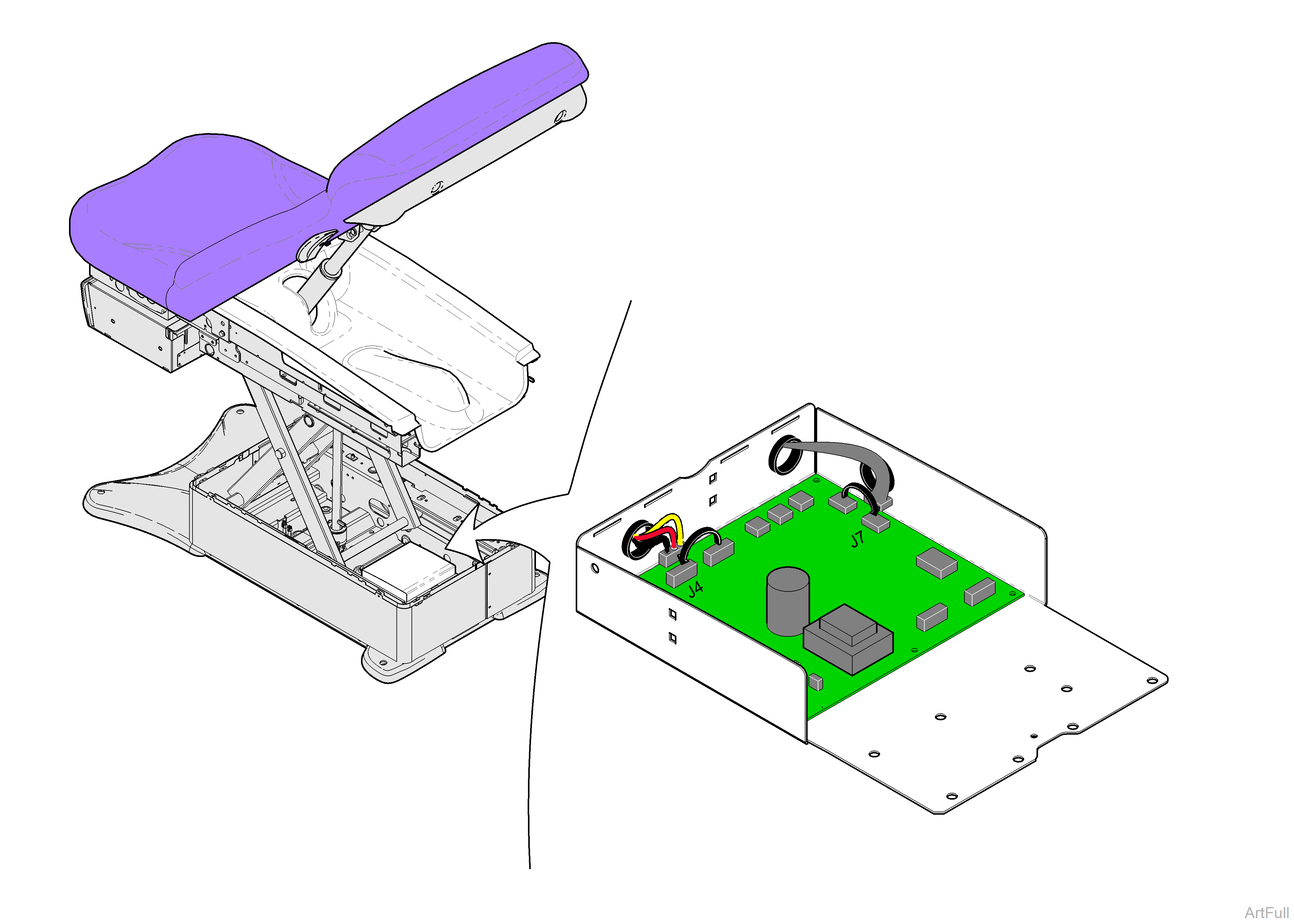 625 Table Base Function Components