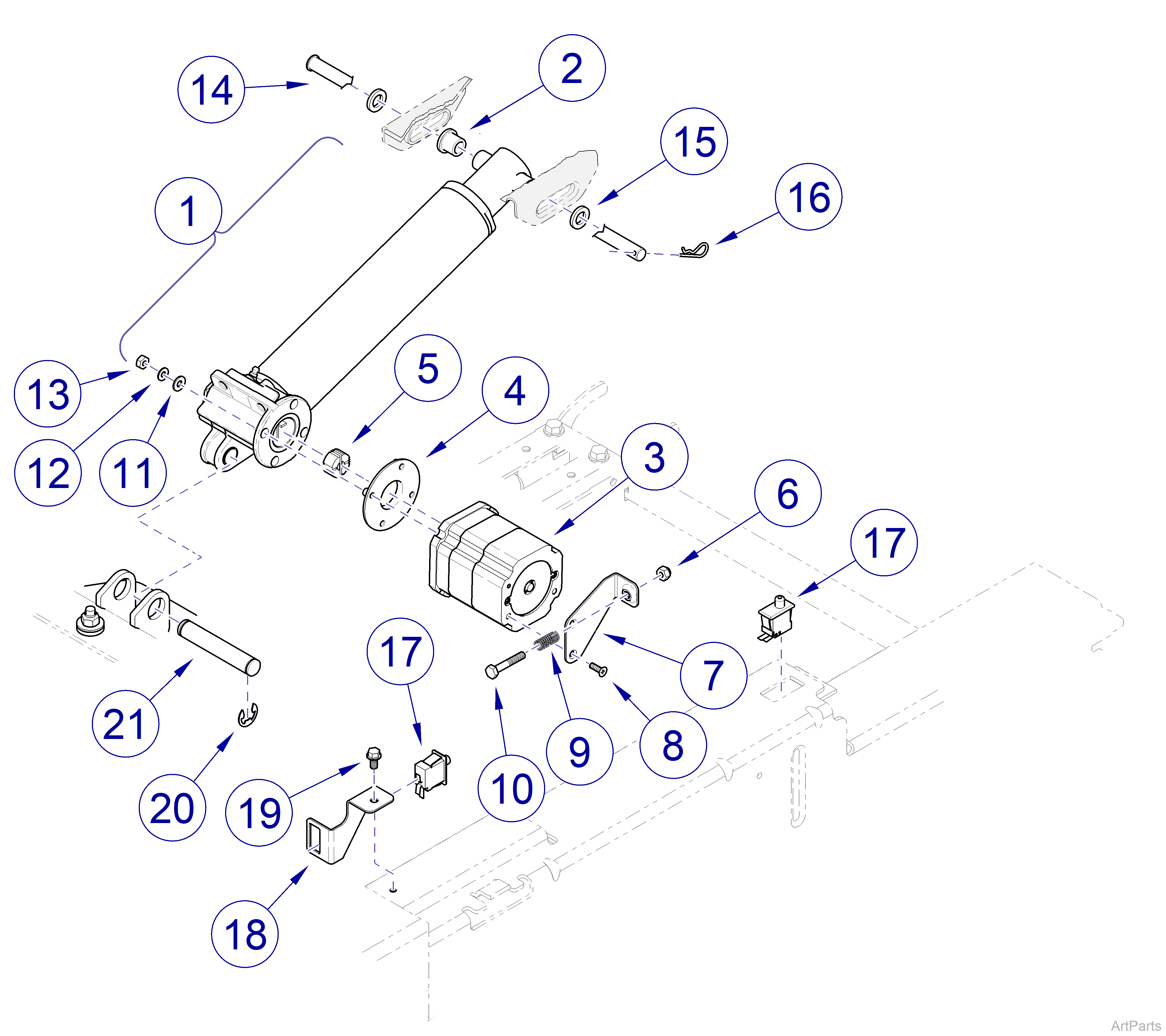 625 Table Back Actuator / Limit Switches