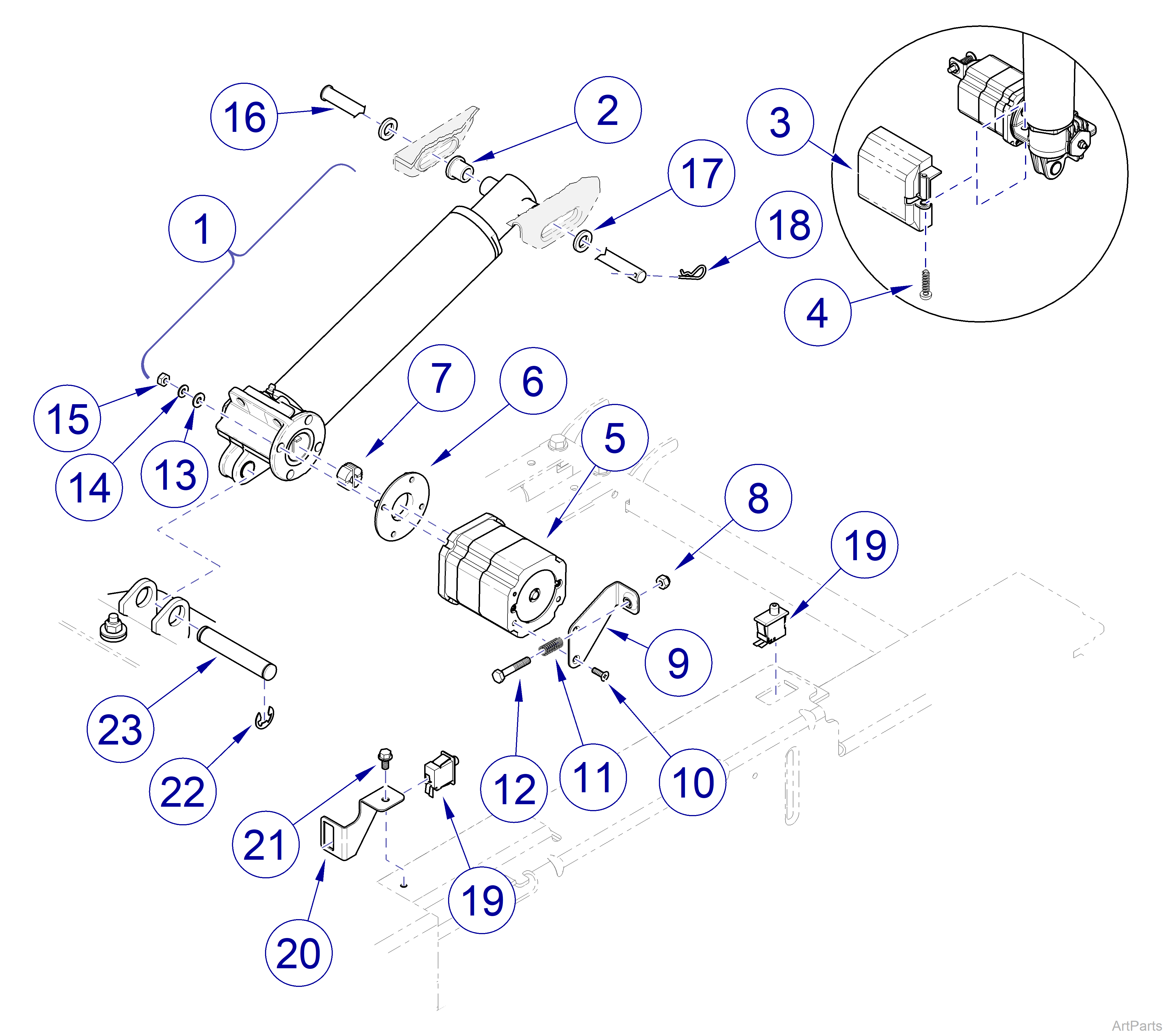 625 Table Back Actuator / Limit Switches