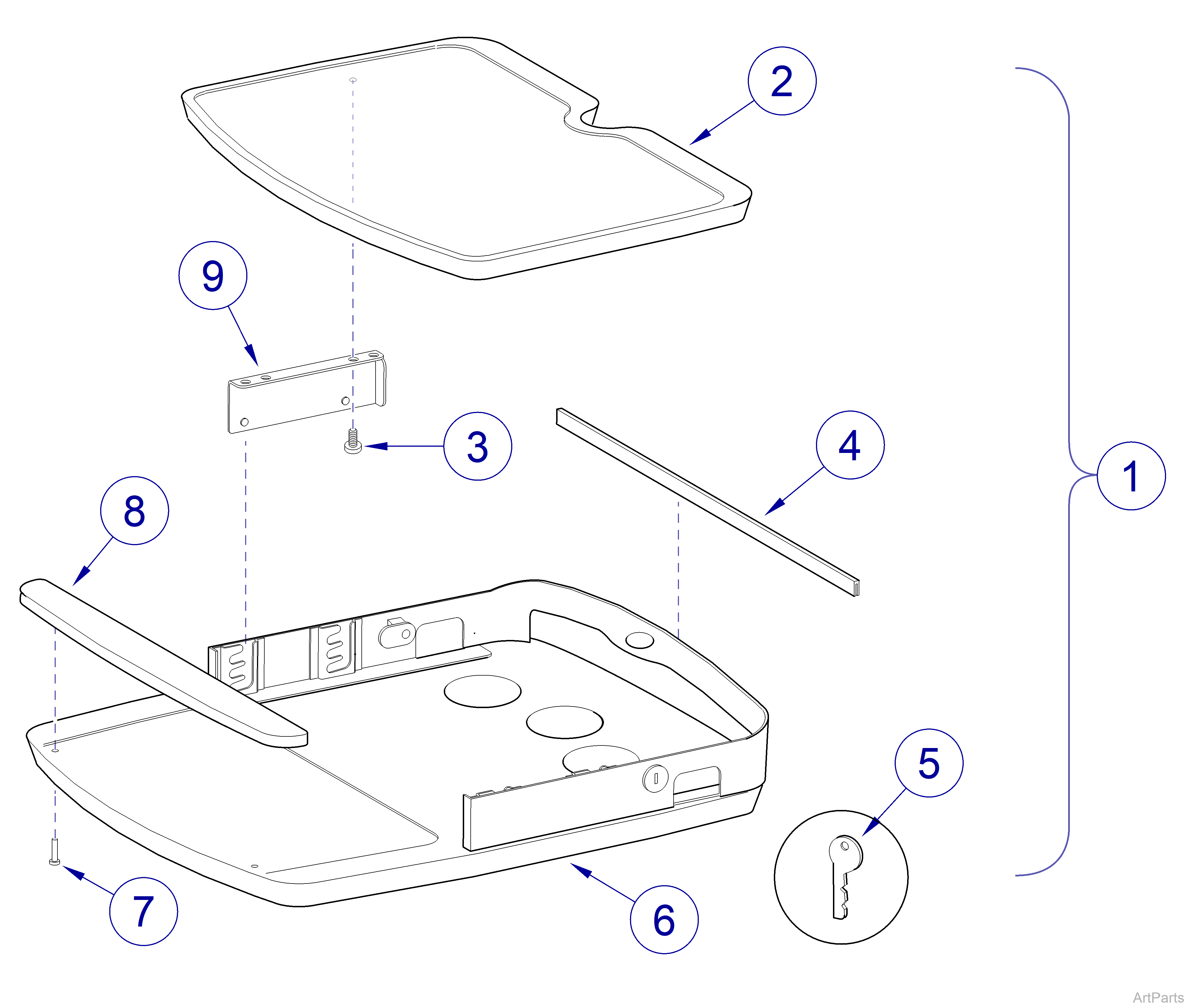 6201 Laptop Worksurface
