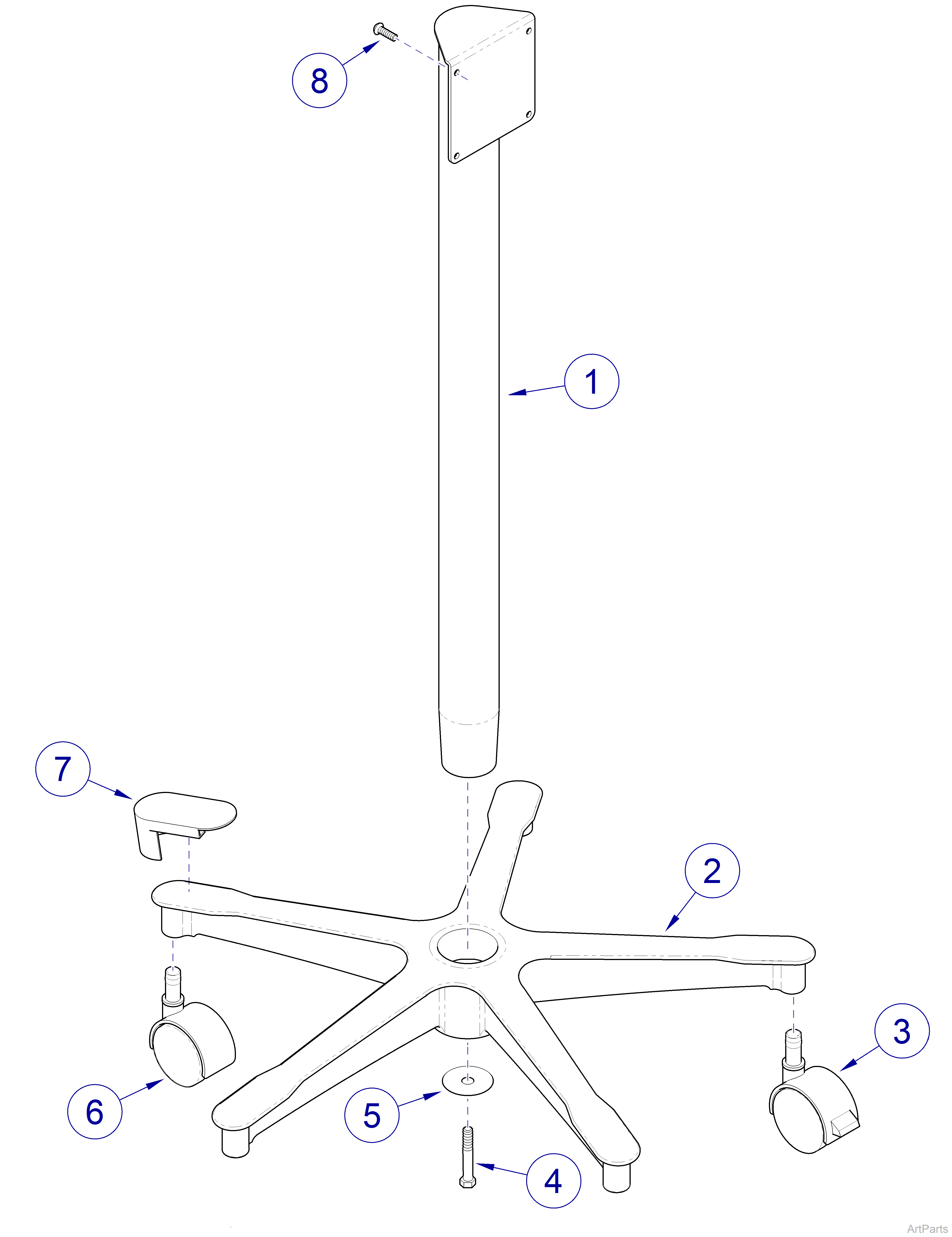 253 Light Caster Base 9A458