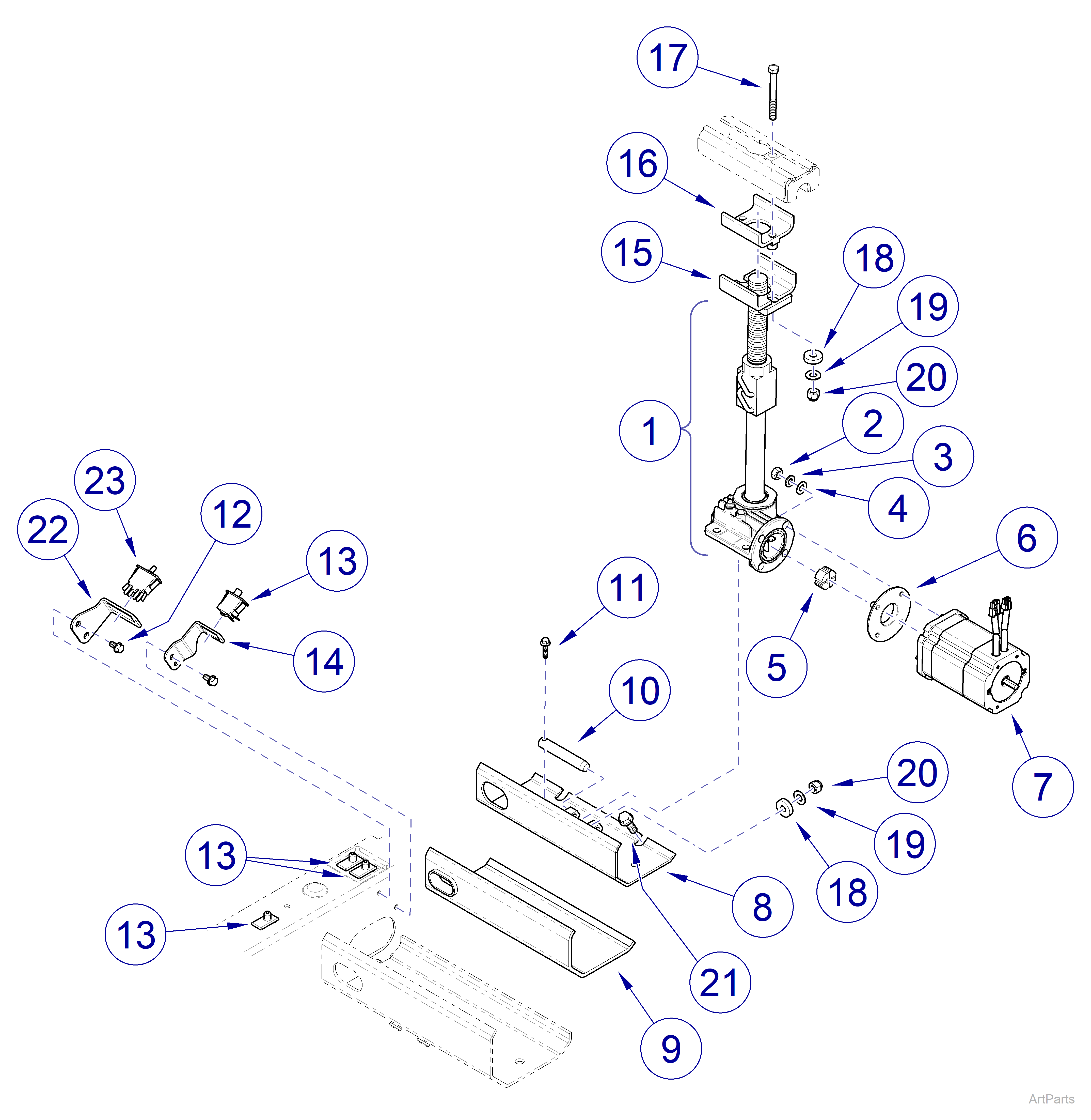 625 Table Base Actuator / Limit Switches