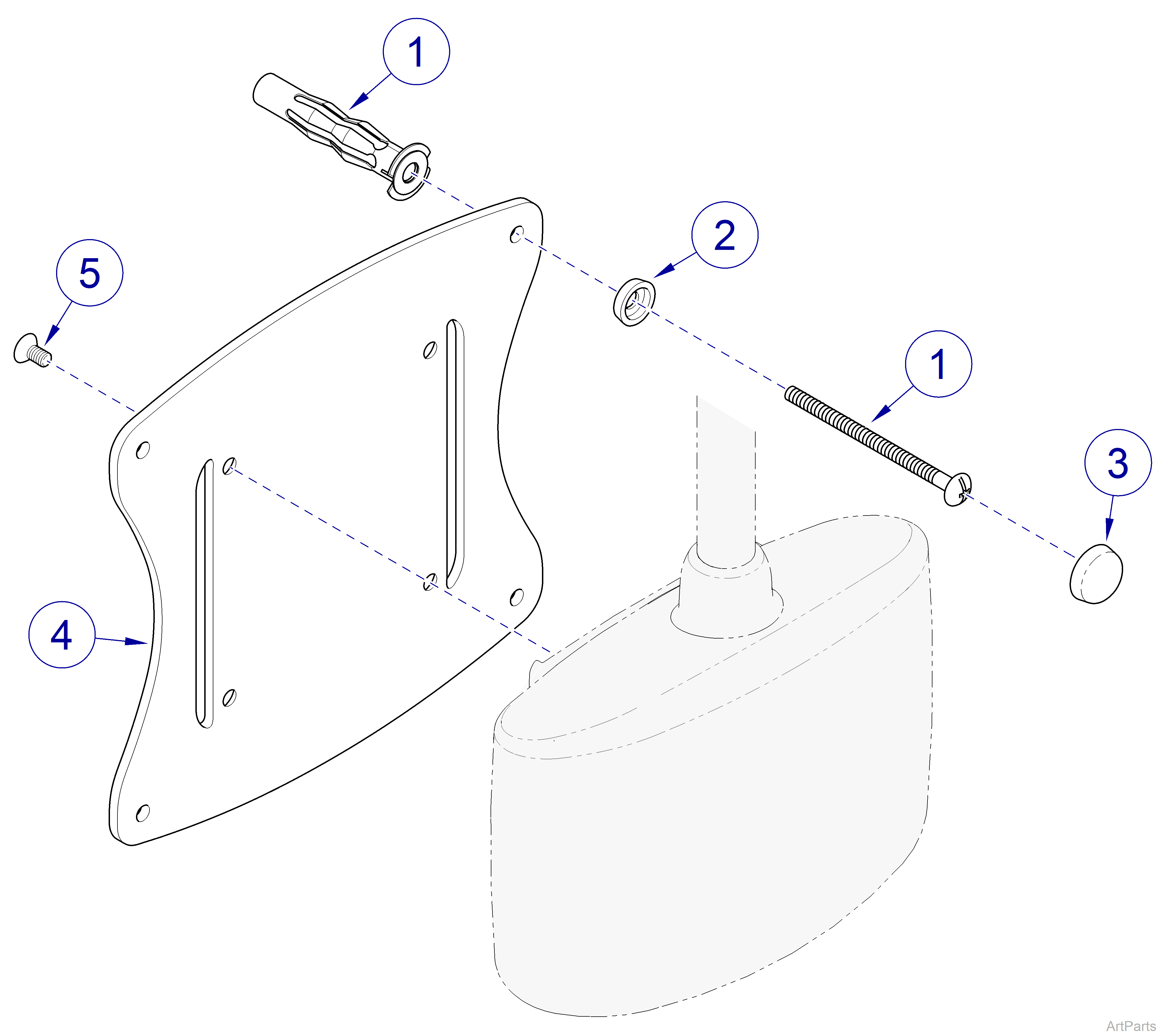 253 Light Light Wall Mount Bracket