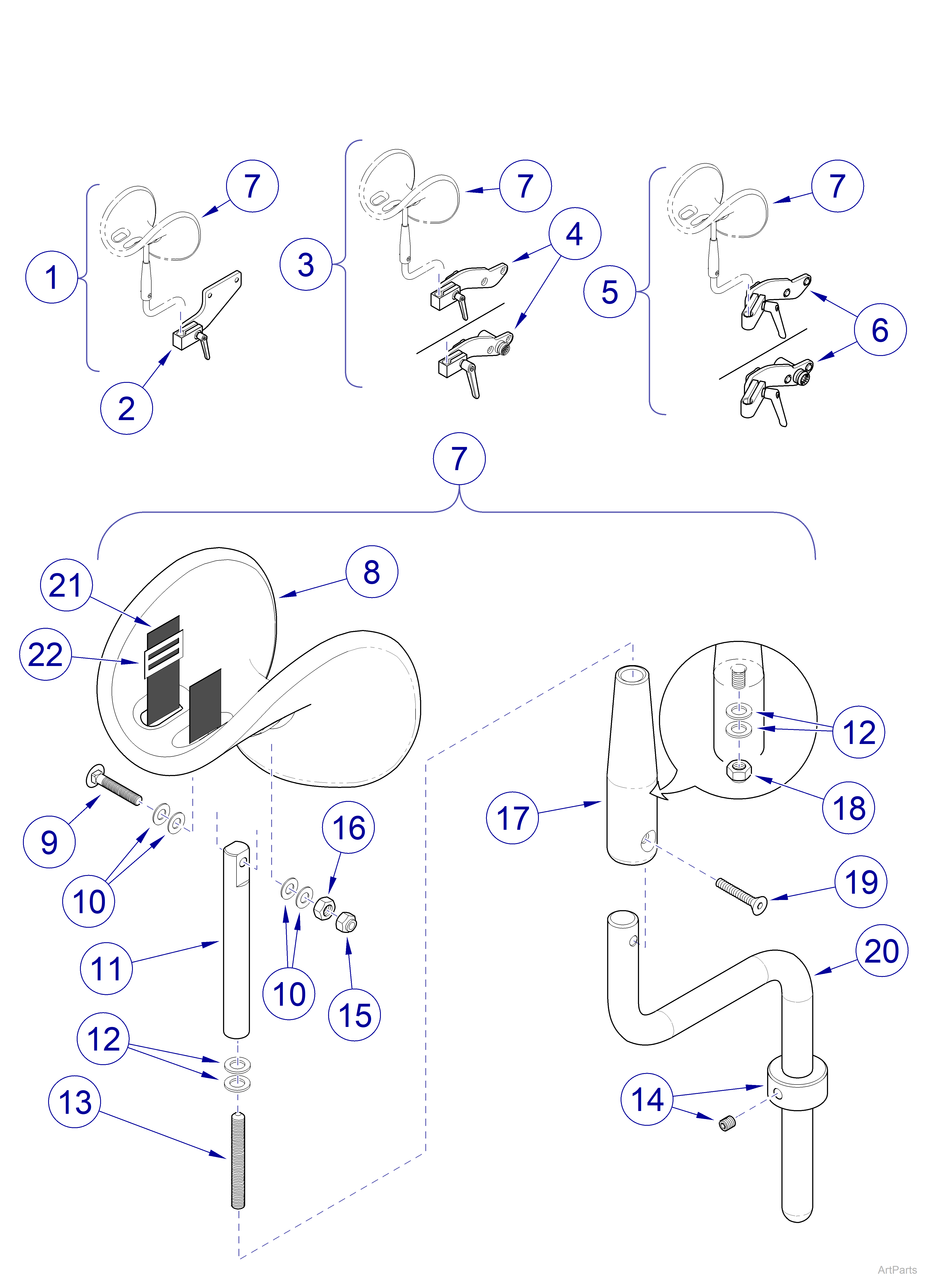 9A410 Knee Crutch Sets