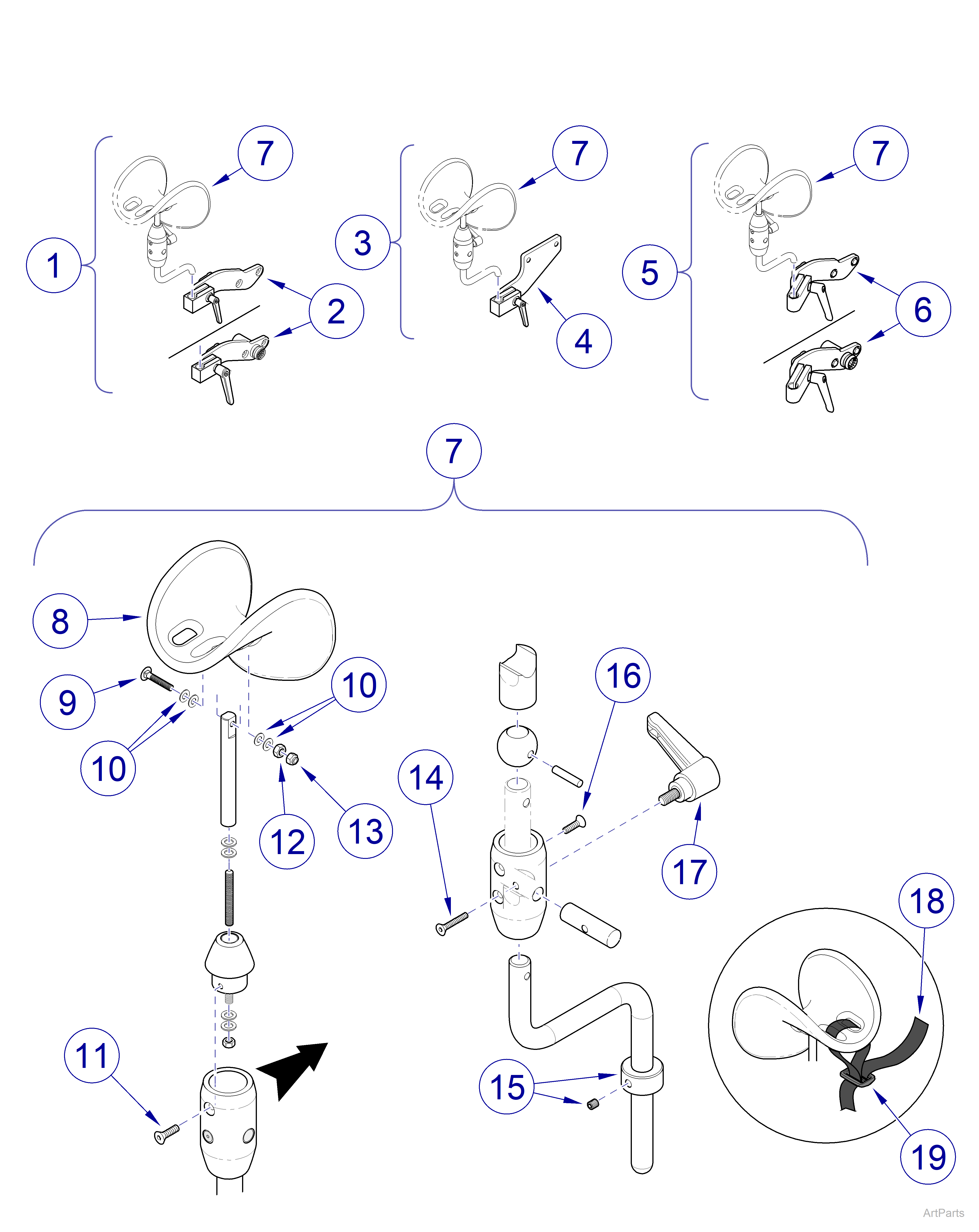9A411 Knee Crutch Sets