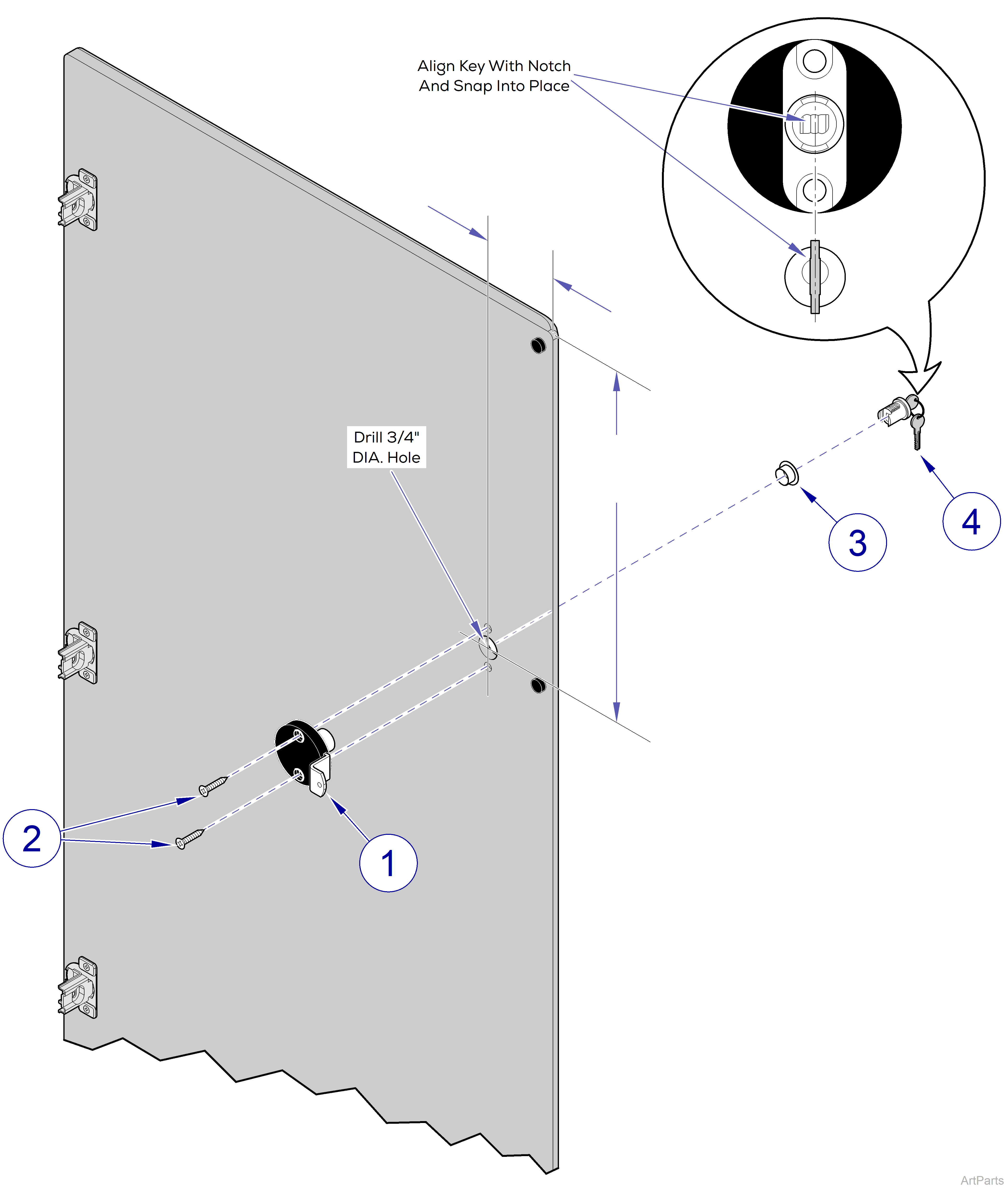 Midmark Modular Single Door Lock Kit
