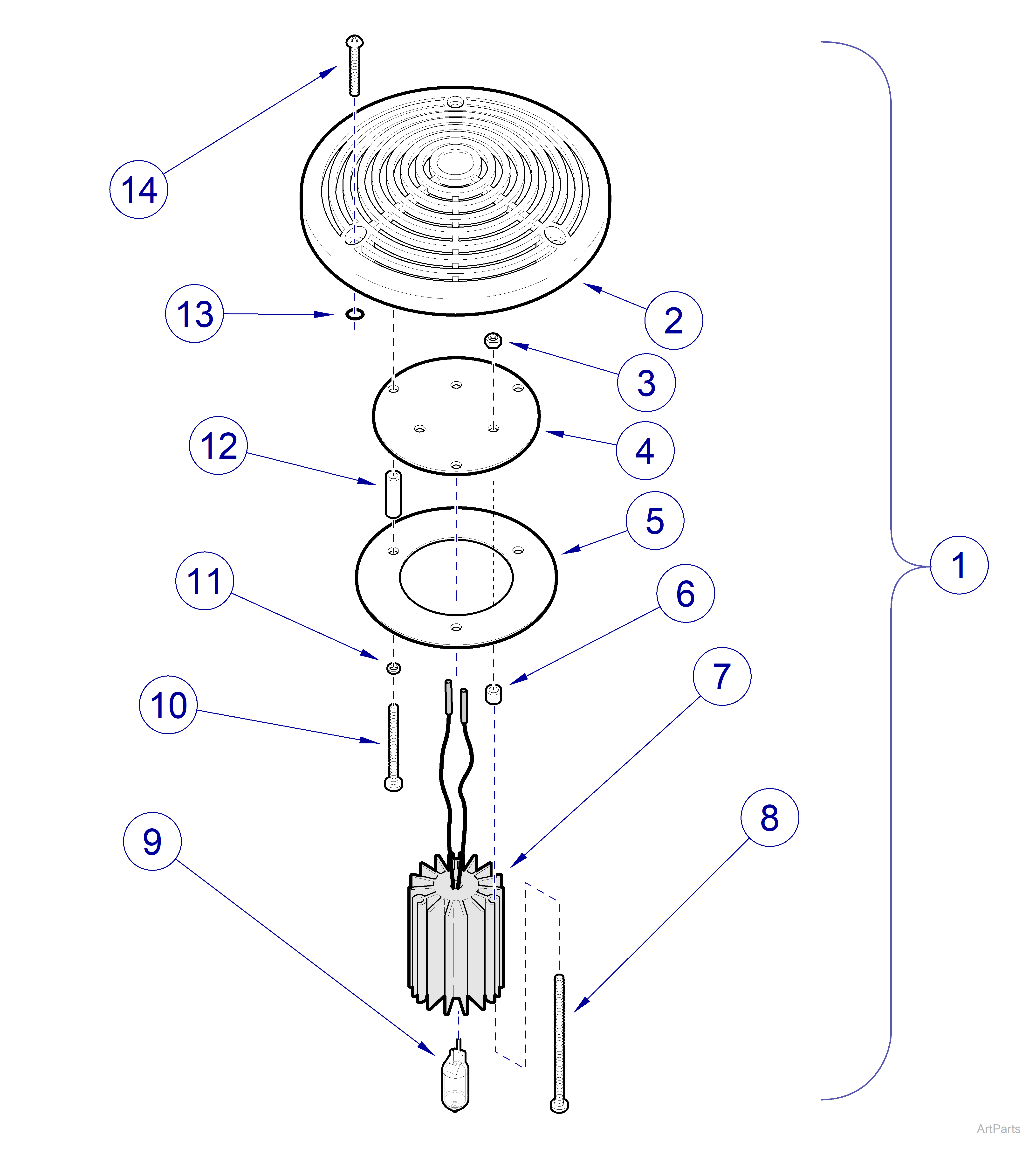 355 Ceiling Lighting SystemTop Case Assembly 24V