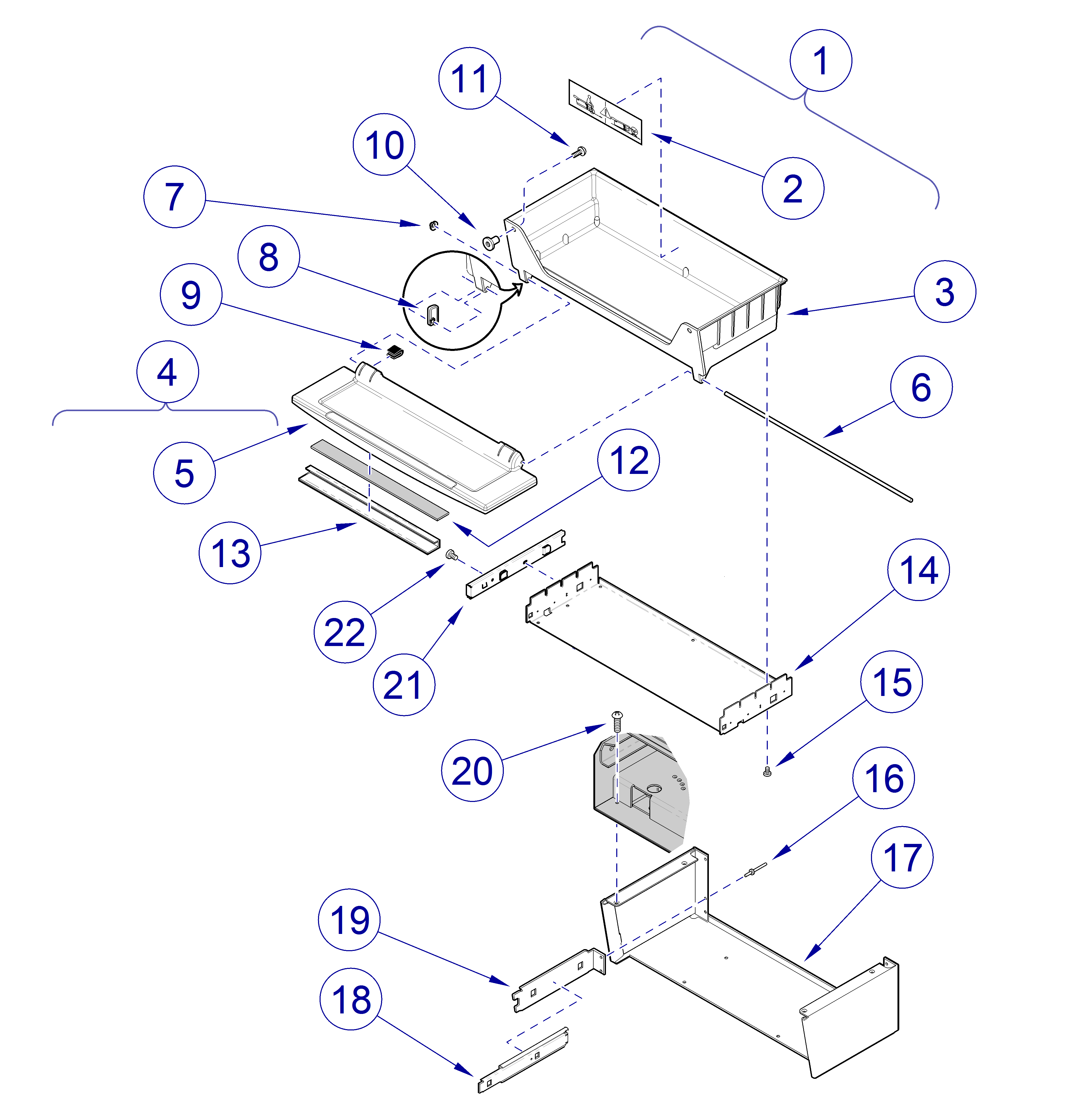 Exam Assistant Drawer Assembly