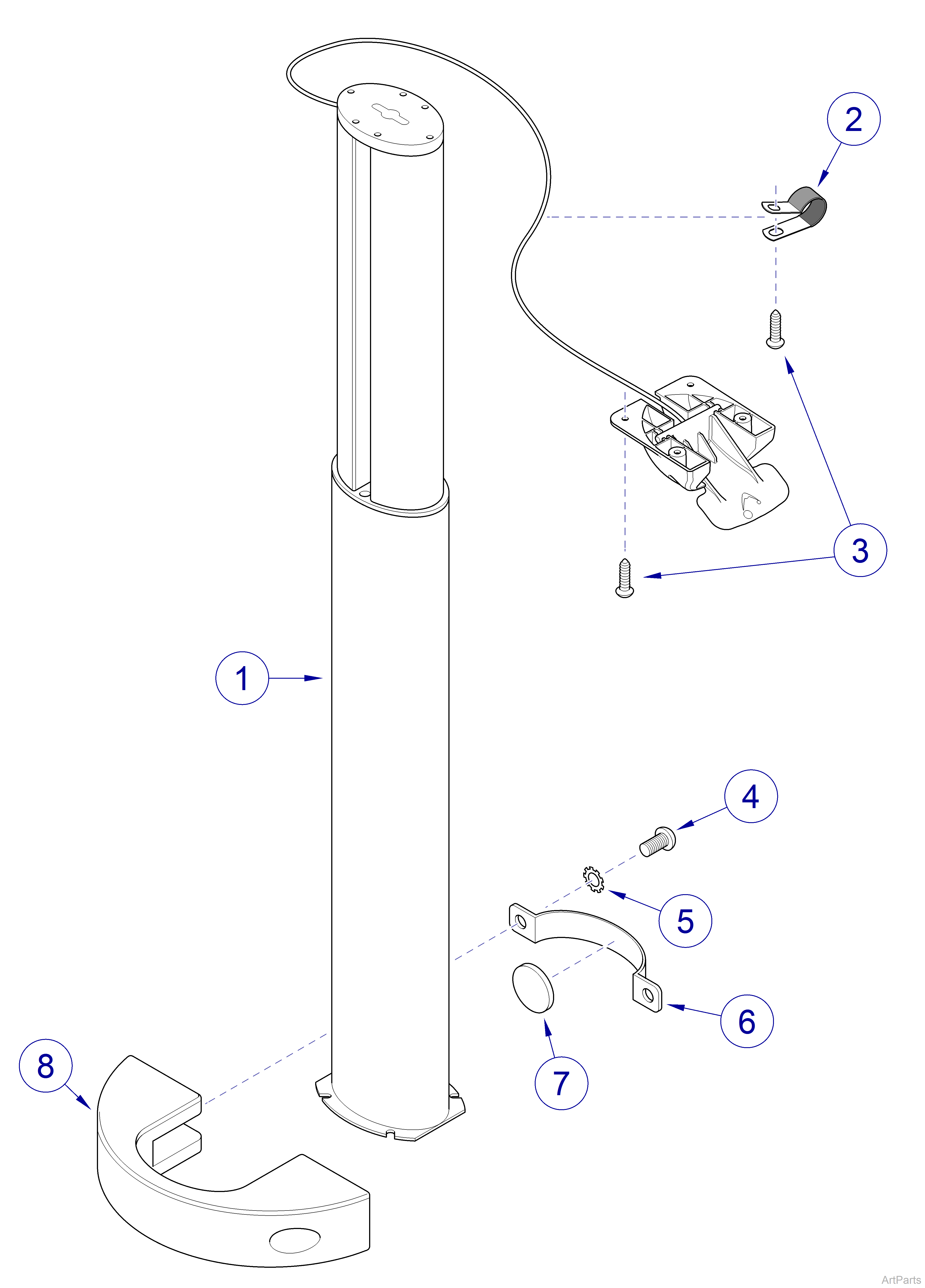 Wall Mounted Models Column Assembly