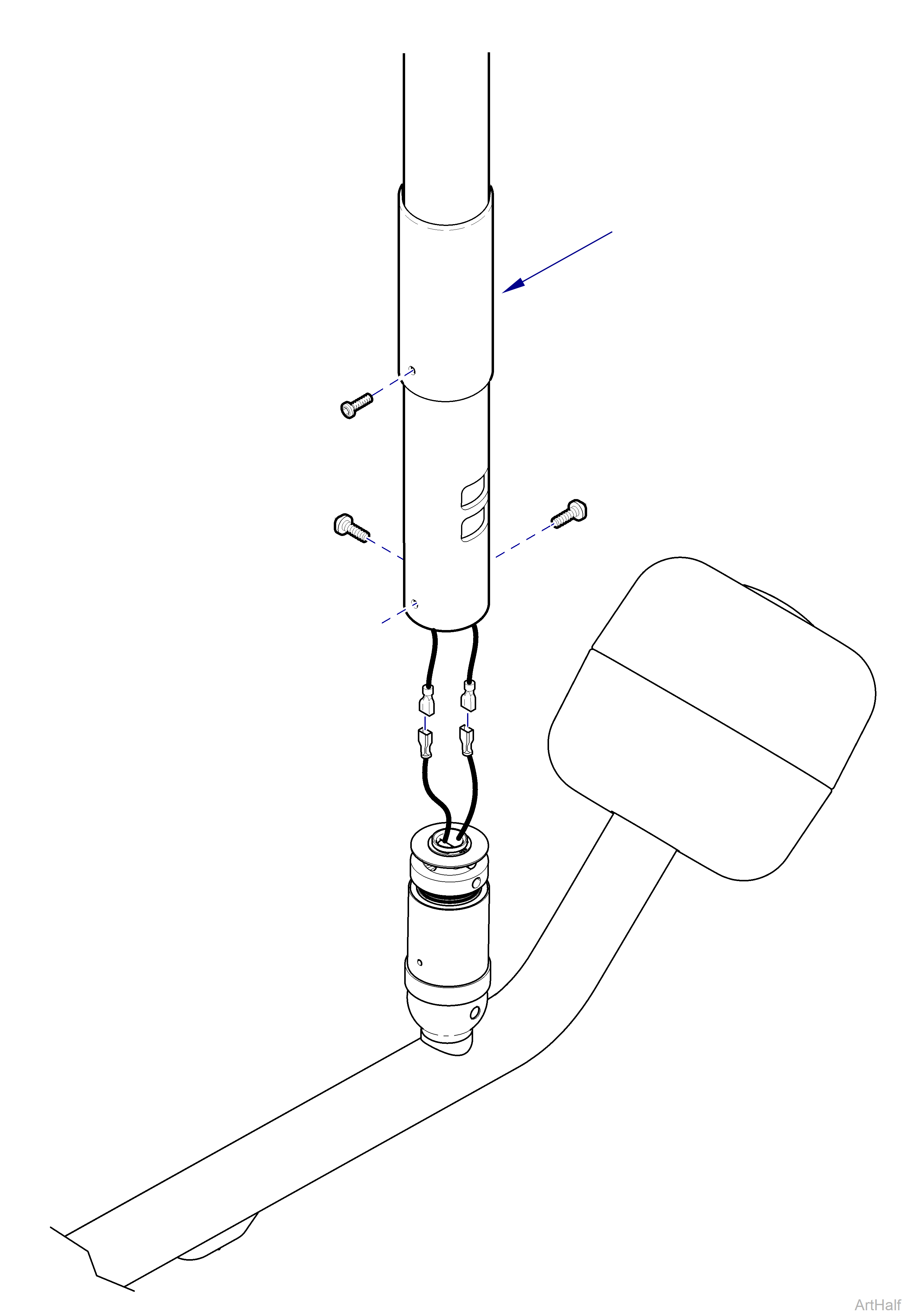 354 Light Cross Tube Removal/Installation Diagram