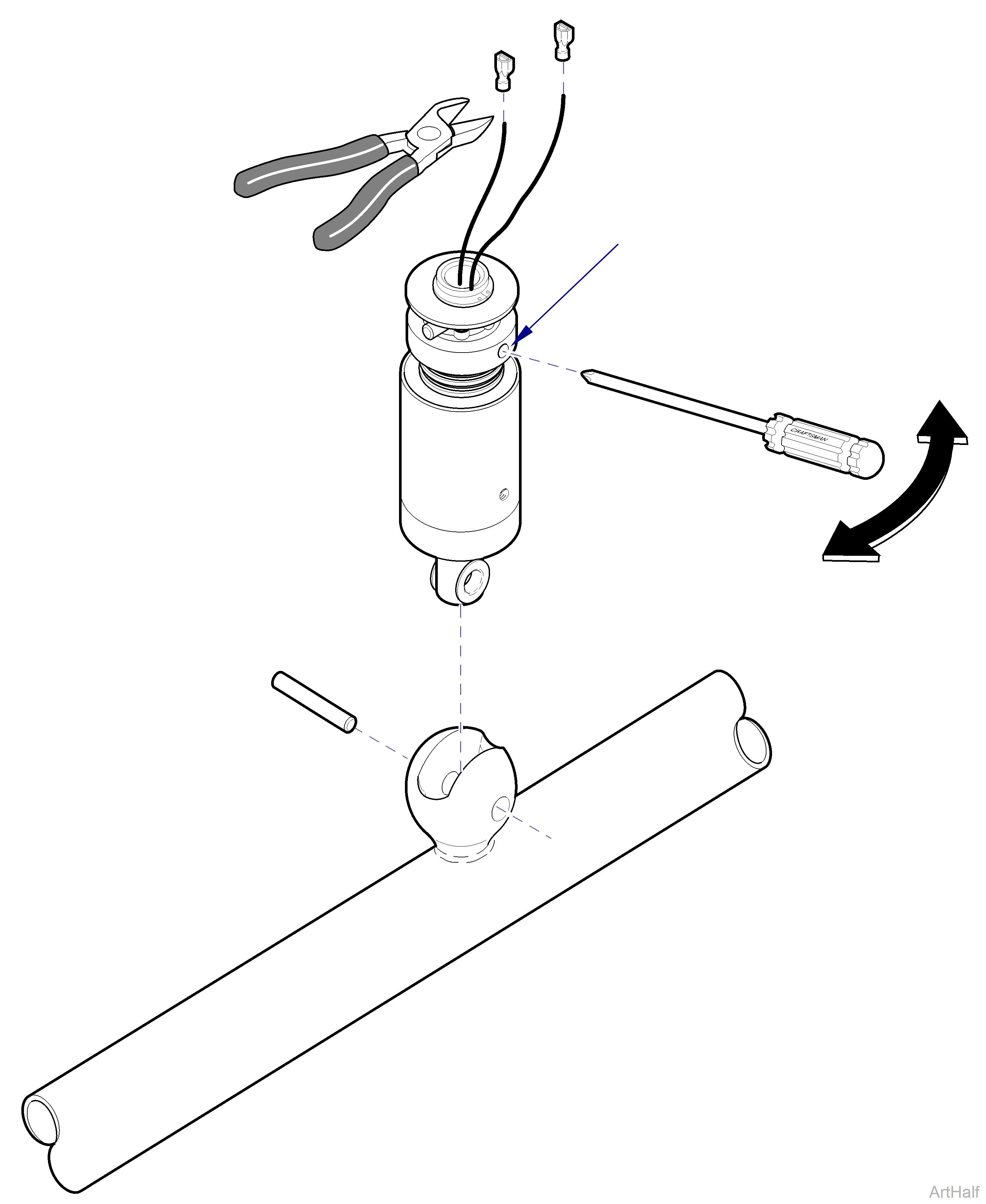 354 Light Ball Pivot Repair Diagram