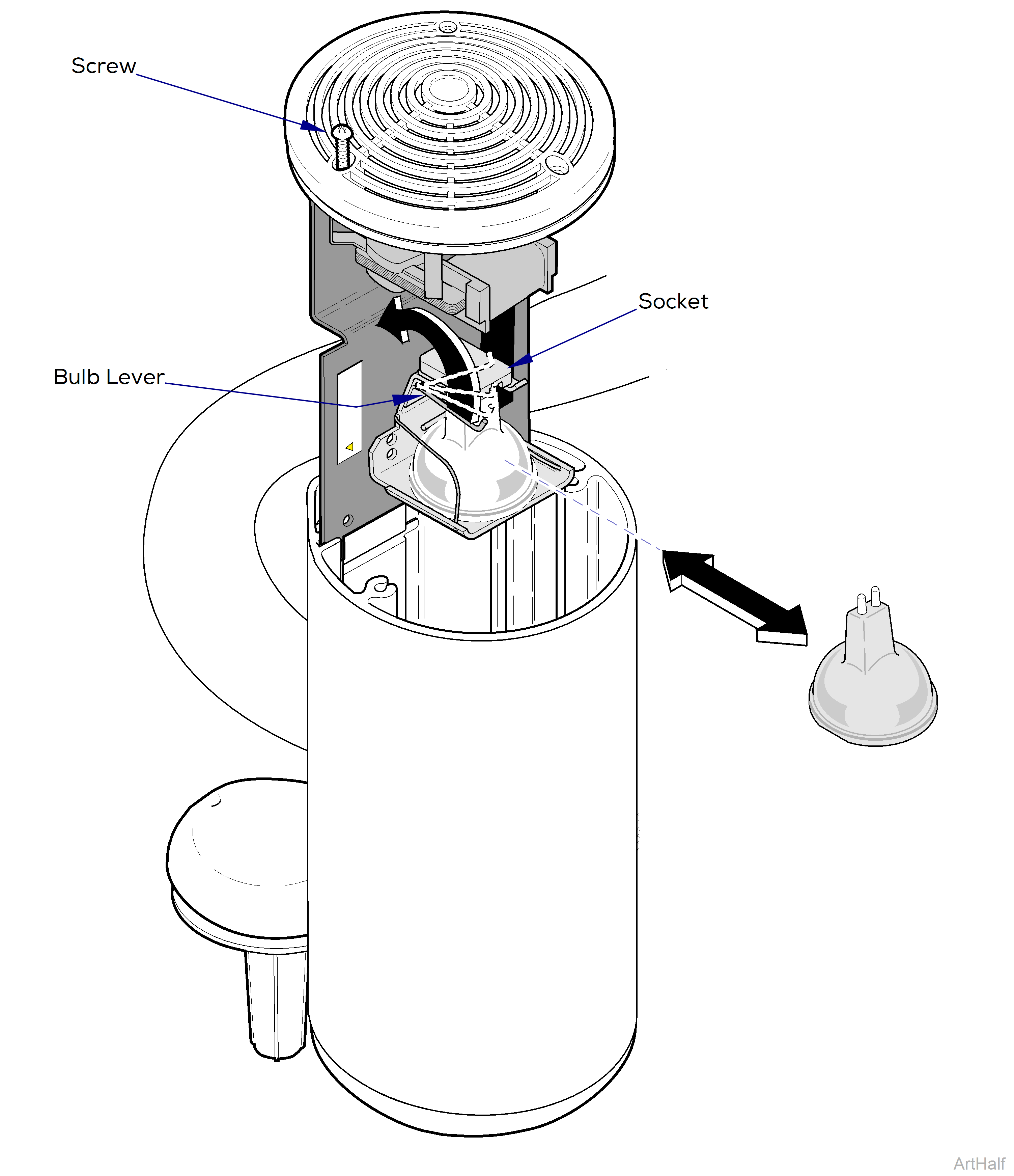354 Light Replacing the Bulb Diagram