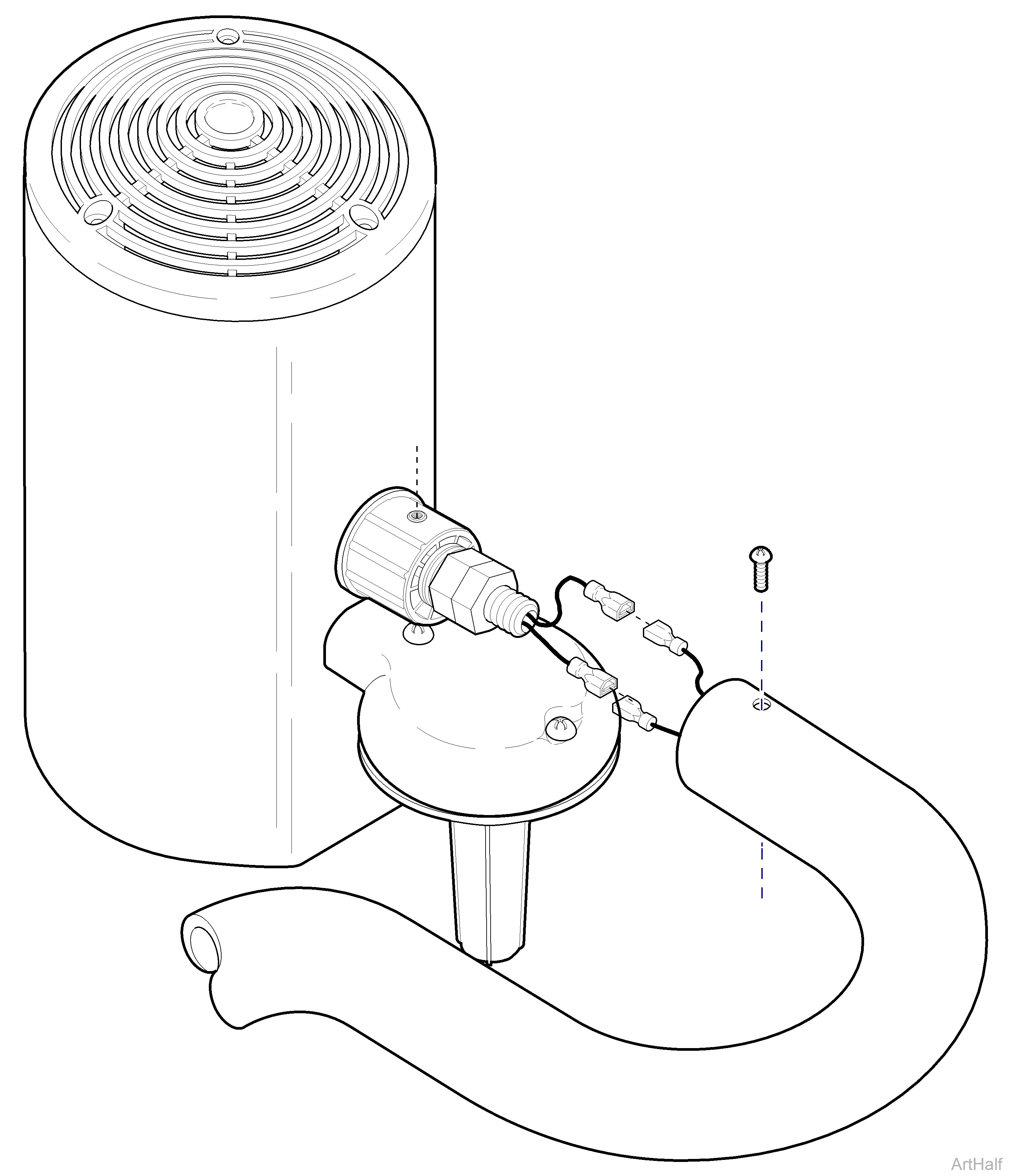 354 Light Lighthead Removal / Pivot Bearing Replacement Diagram