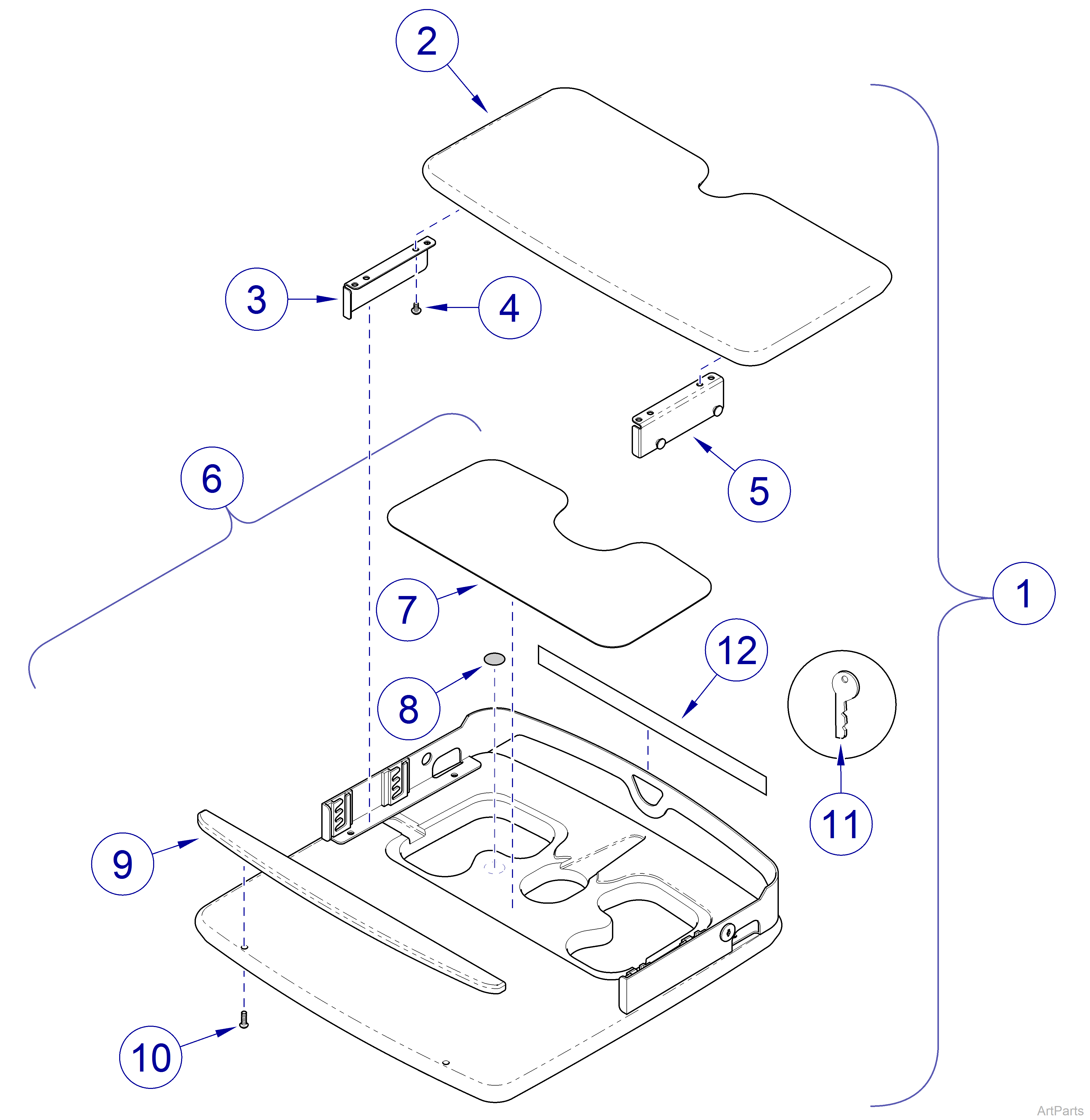 6201 Laptop Worksurface