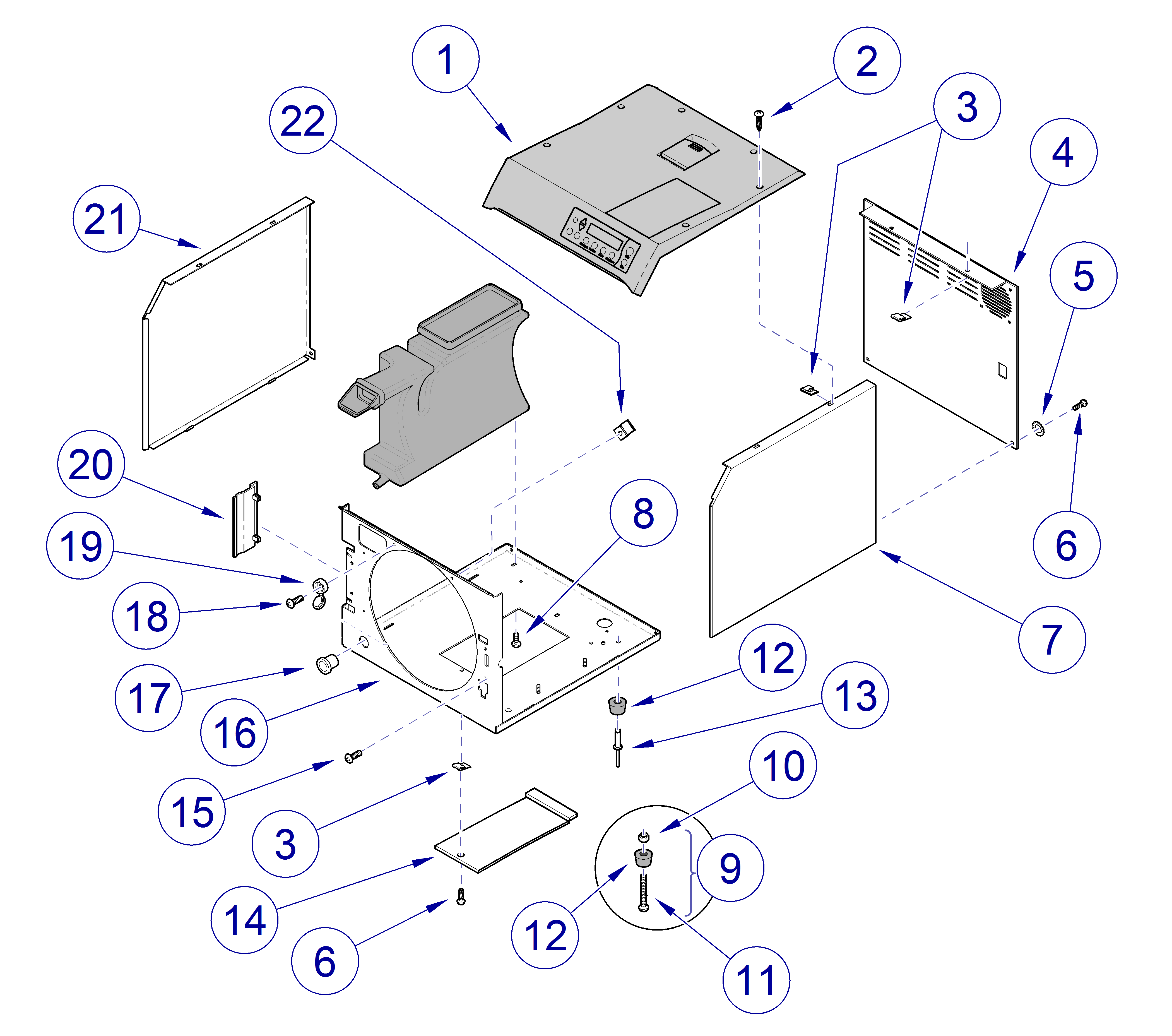 M9/D and M11/D -020 thru -022 Main Enclosure