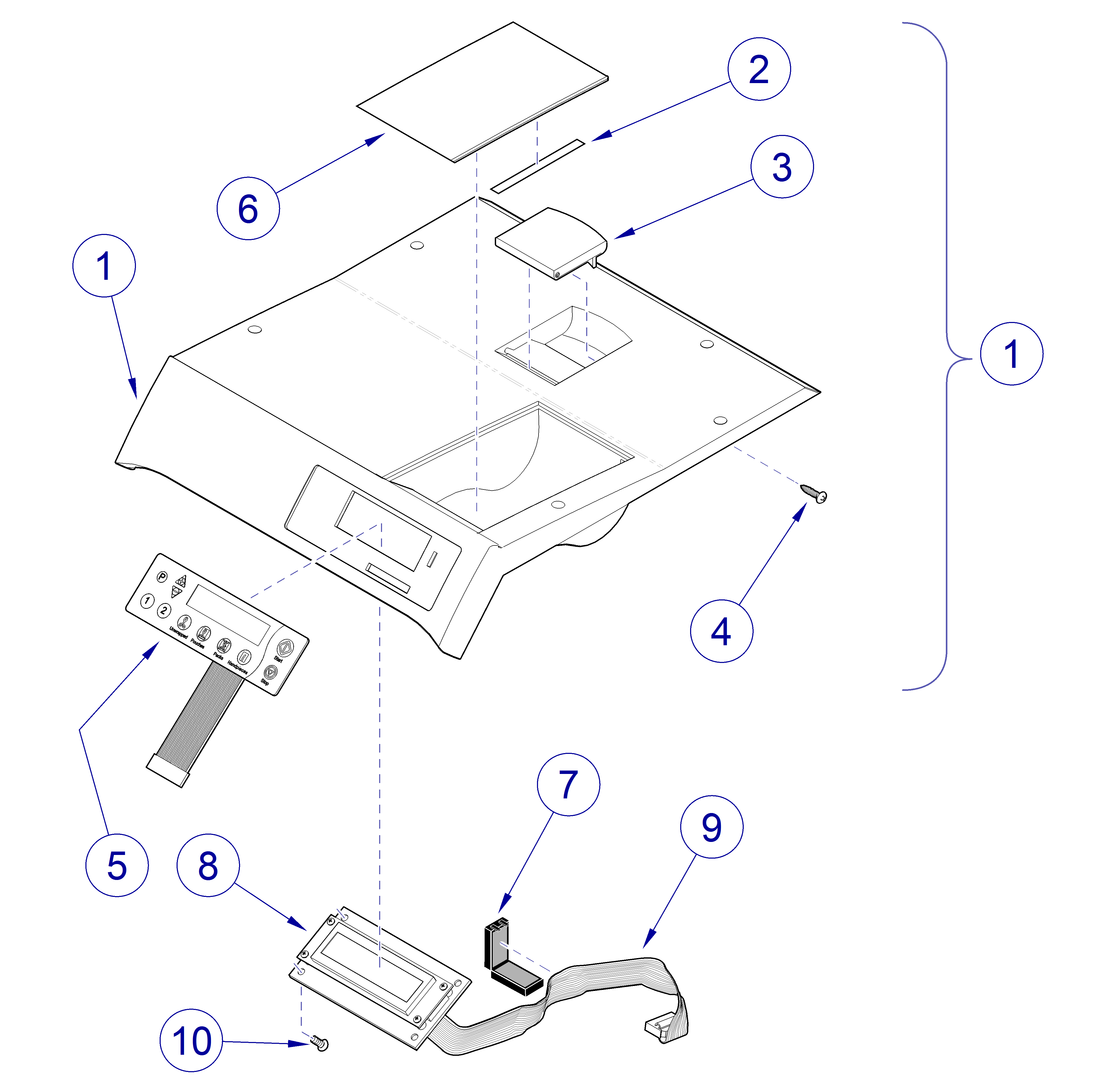 M9/M11 -020 thru -022 Top Cover Assembly