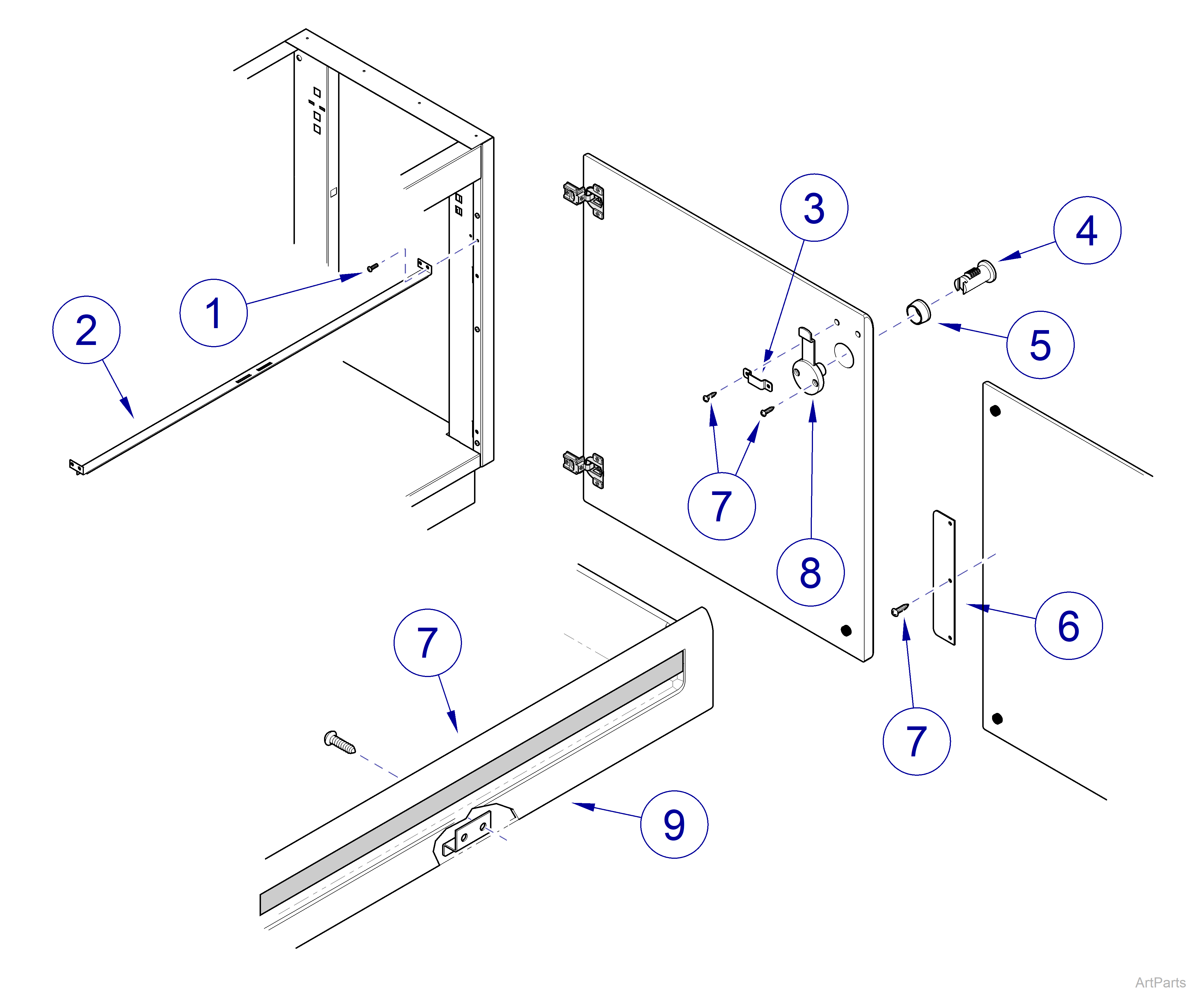 640 Door/Drawer Lock Components