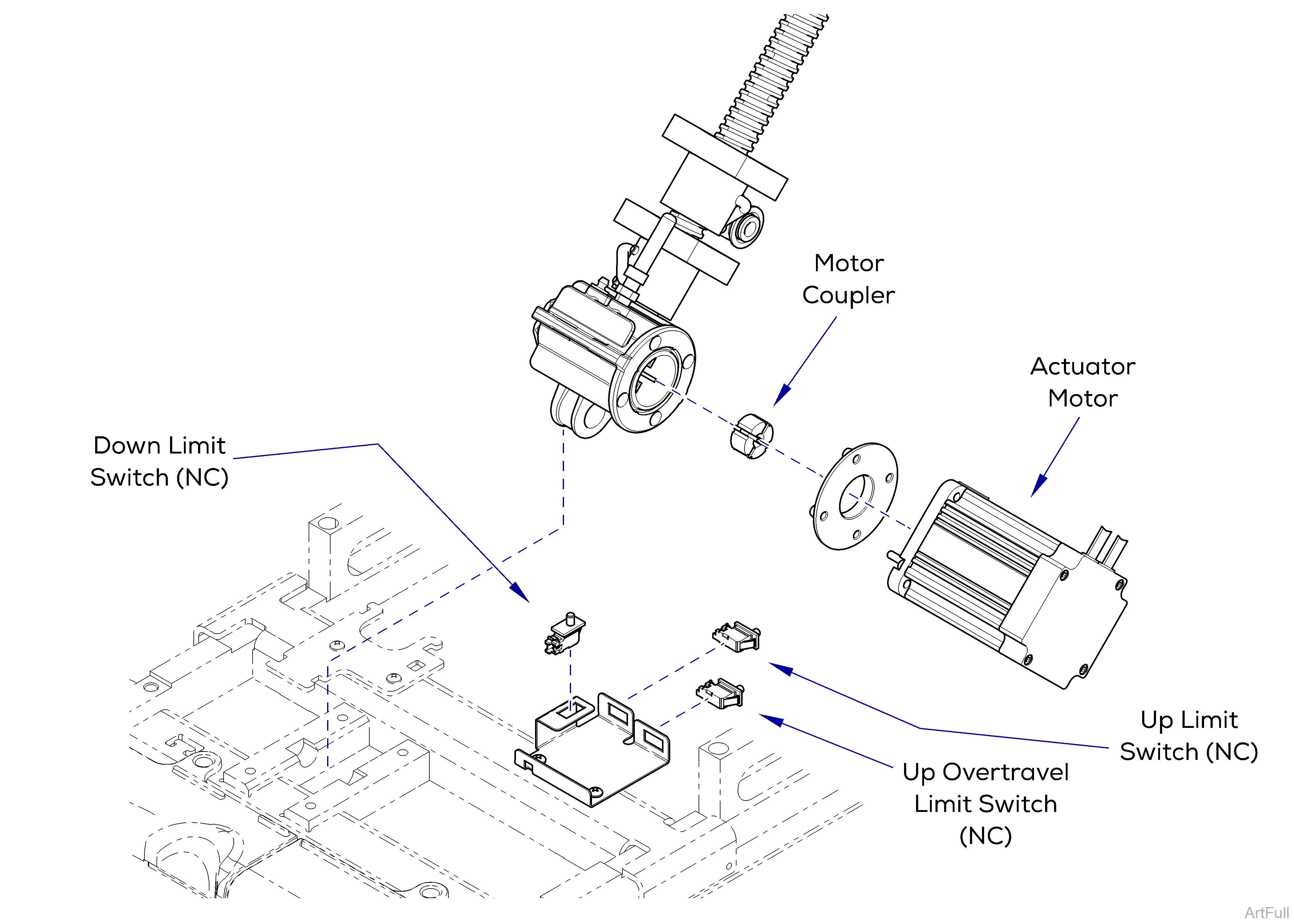 630 Chair Base Actuator / Limit Switches