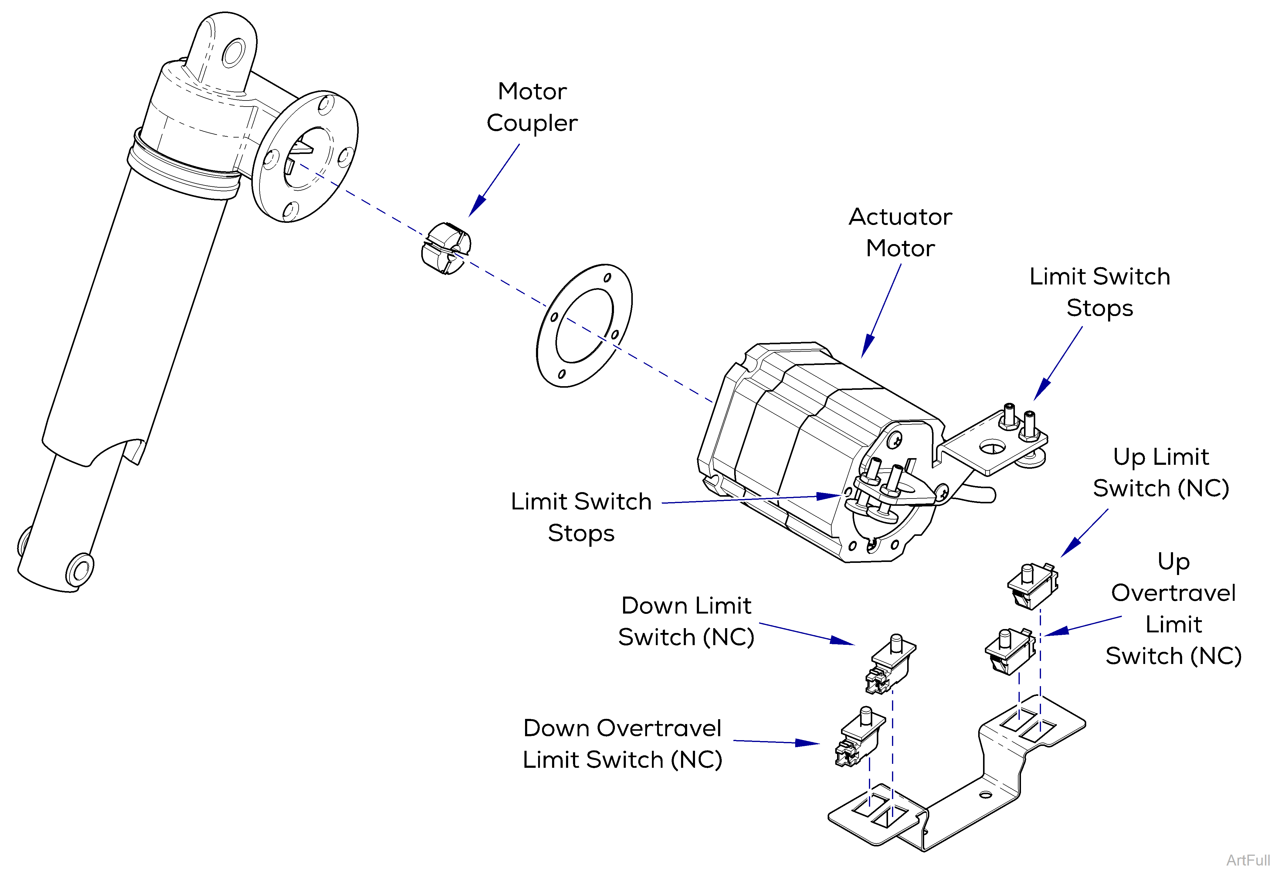 630 Chair Tilt Actuator / Limit Switches