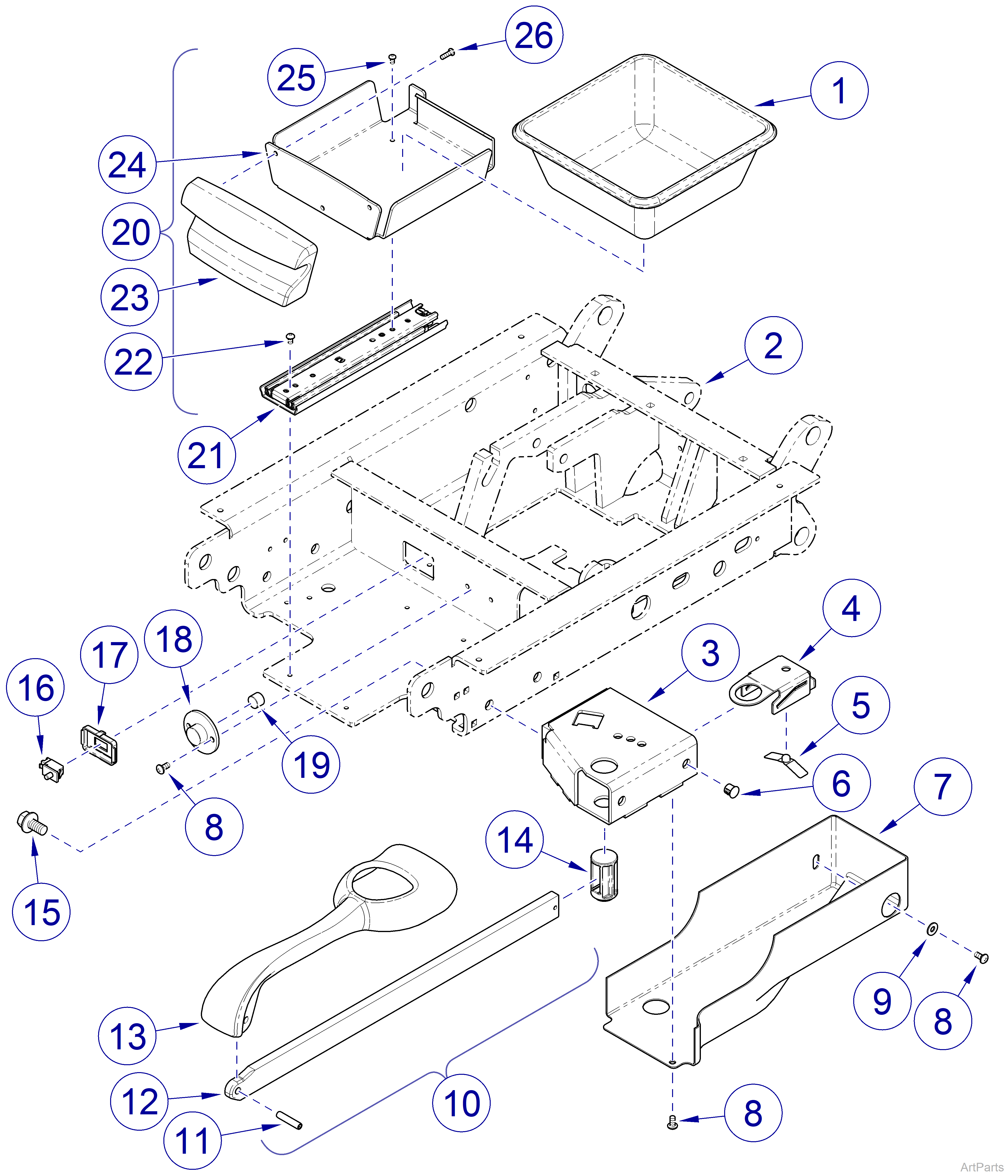 630 Human Form® Procedures Chair Stirrups and Pan