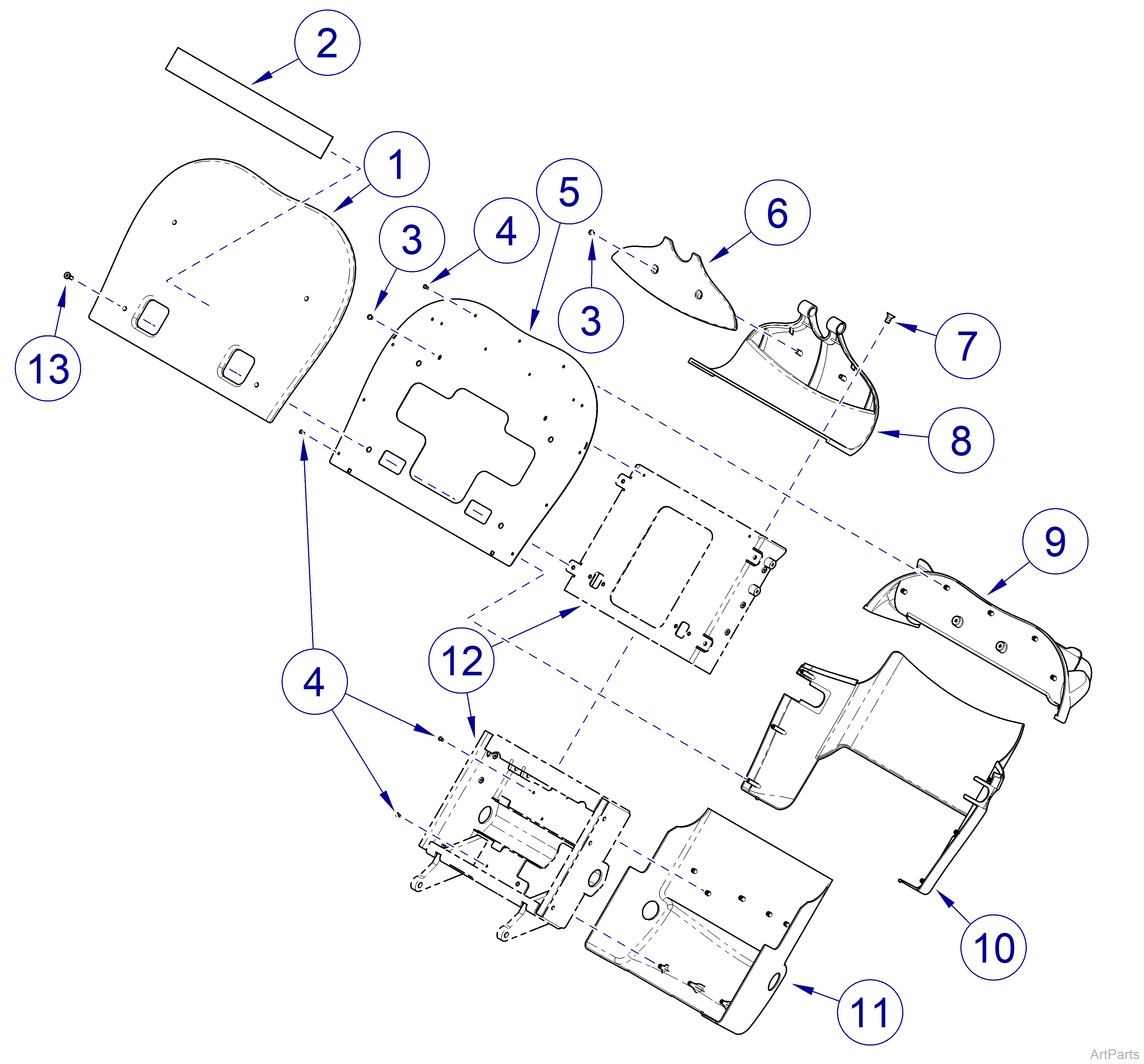 630 Human Form® Procedures Chair Back Section - Covers and Panels