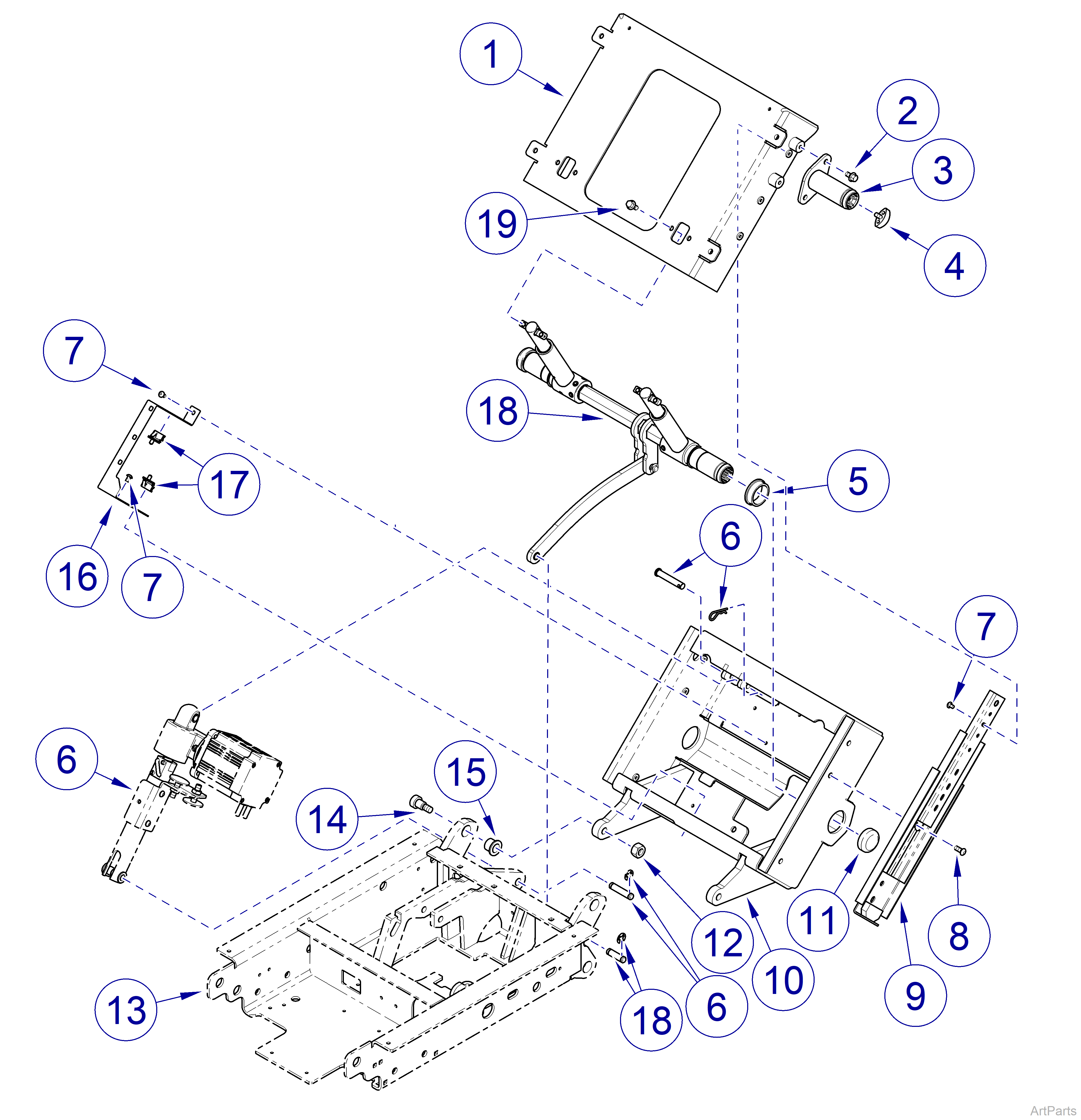 630 Human Form® Procedures Chair Back Section - Main Components