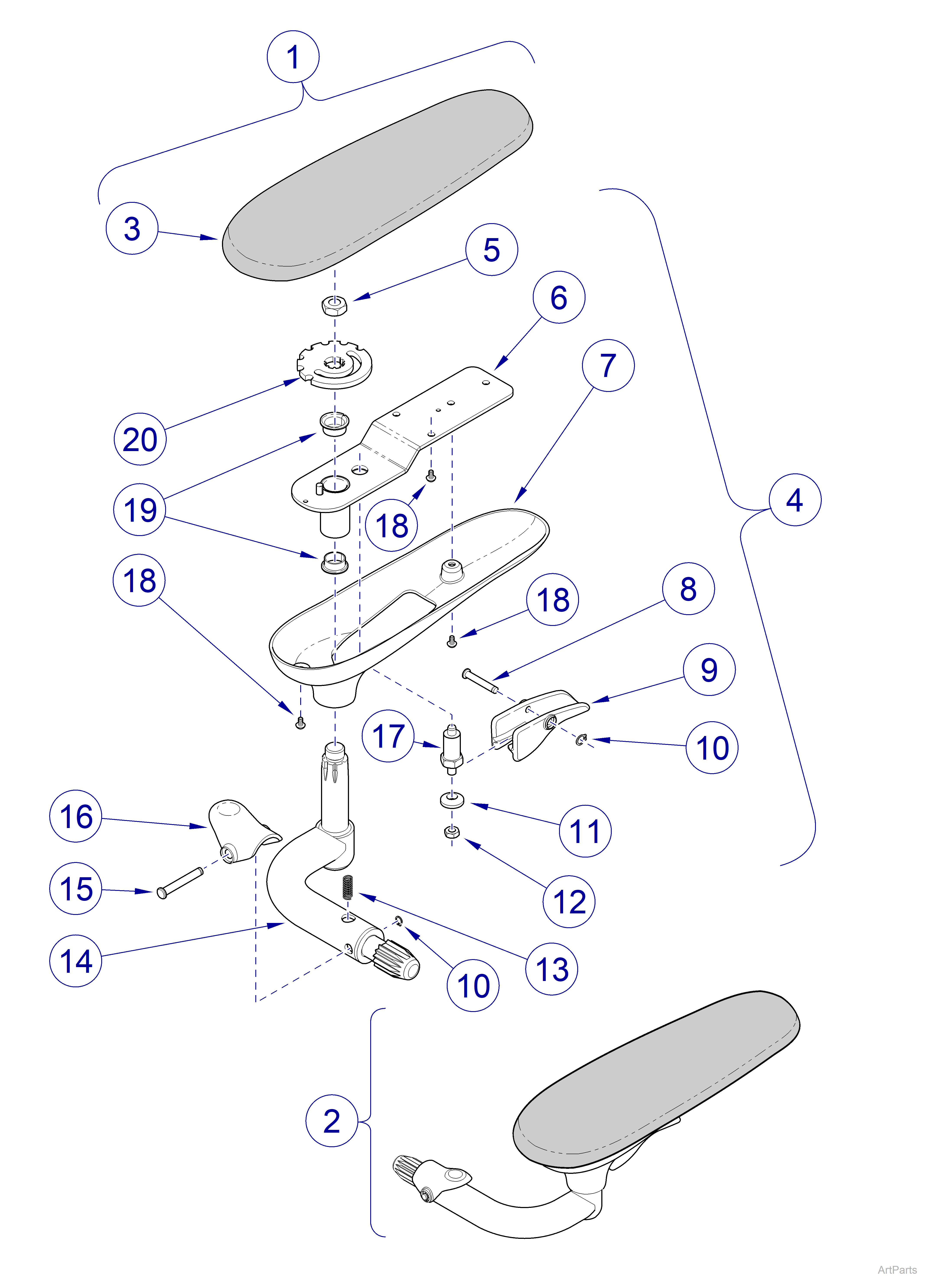28” Chair Arms - Set
