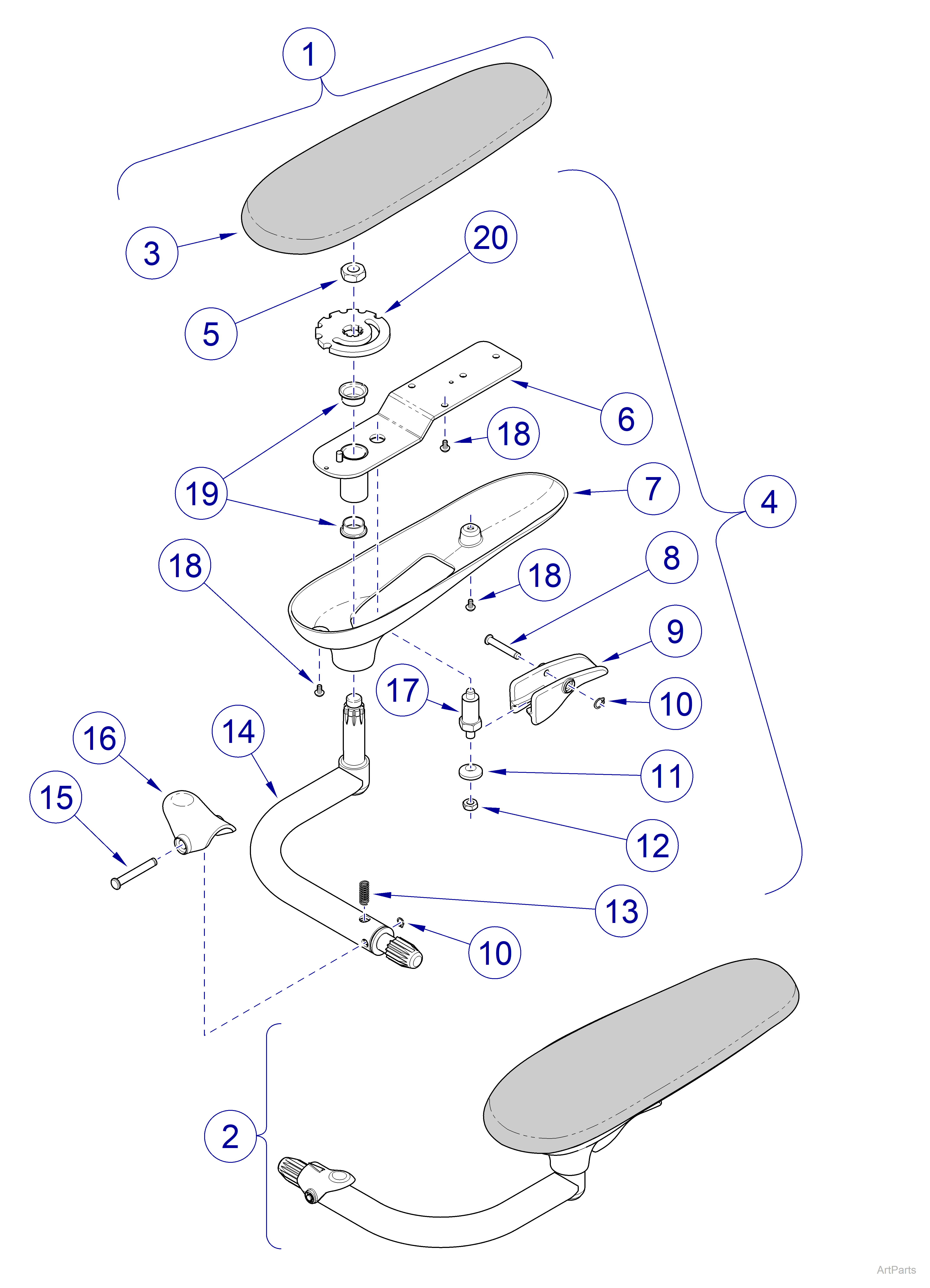 32” Chair Arms - Set