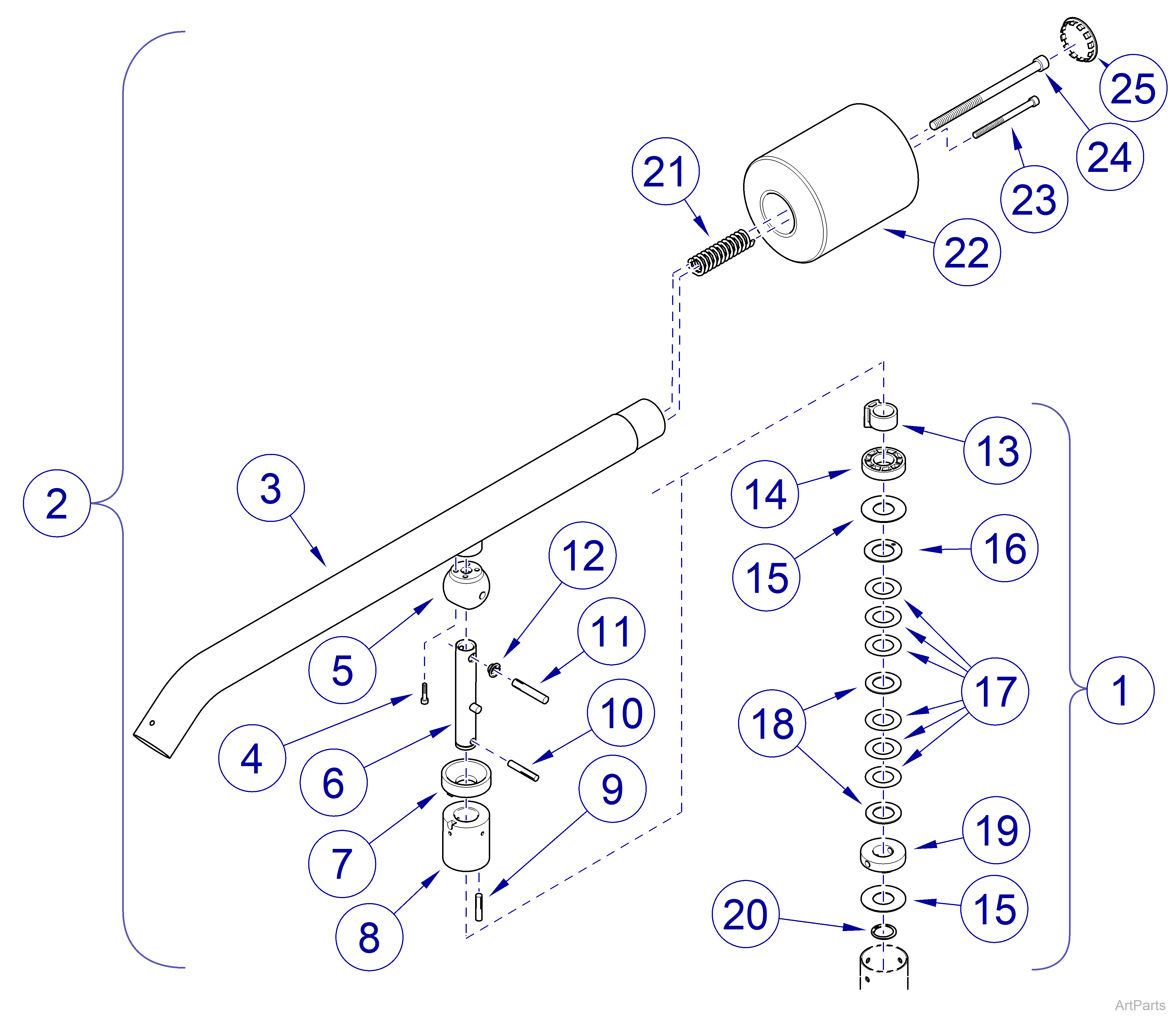 Cross Tube Assembly and Ballast Components