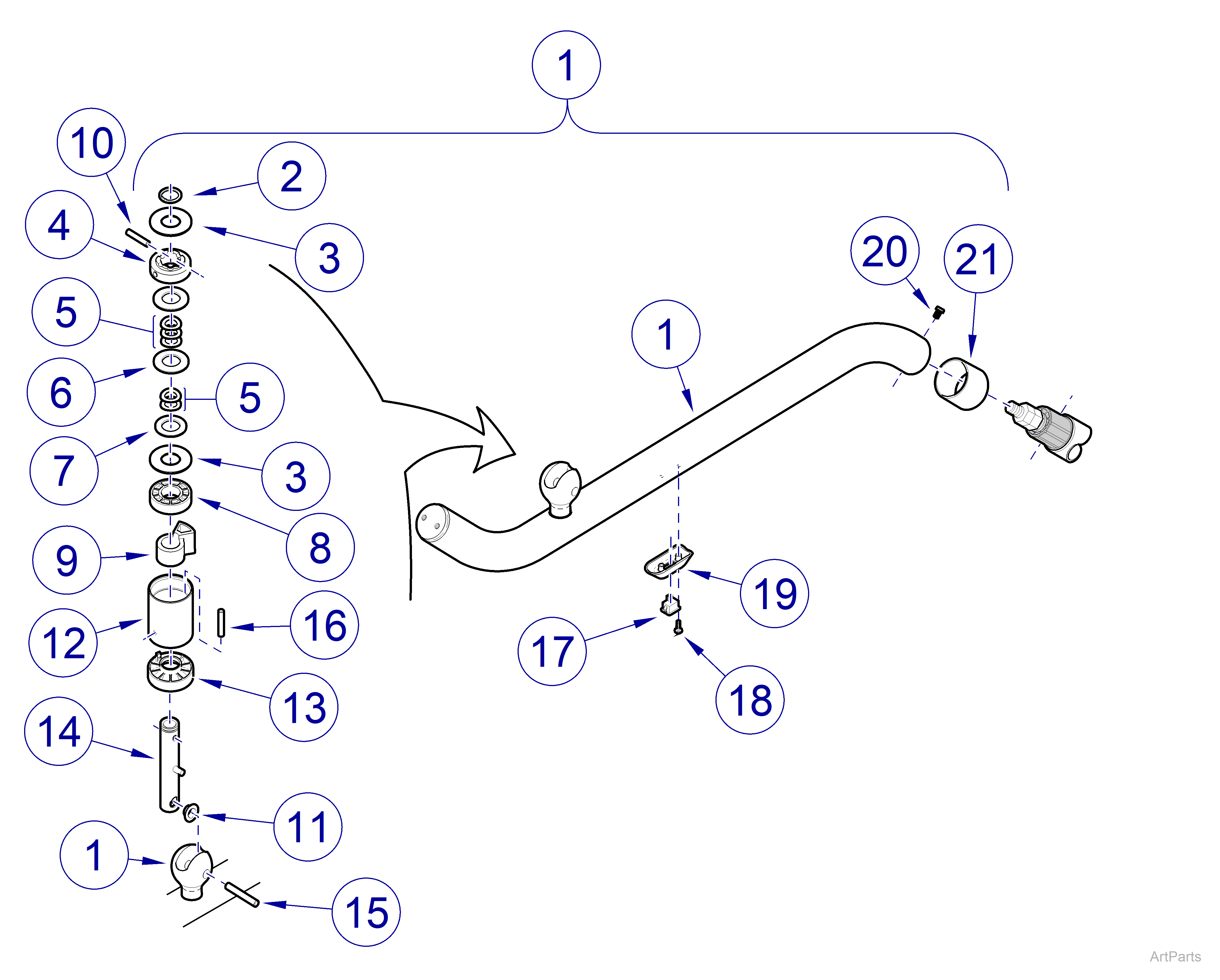 Cross Tube / Bearing Assembly