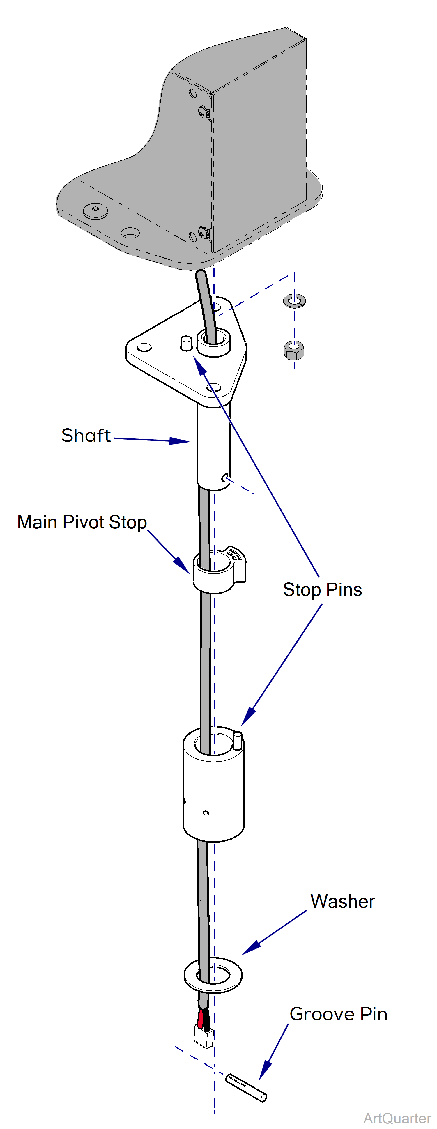 255 Light Down Tube Pivot Replacement