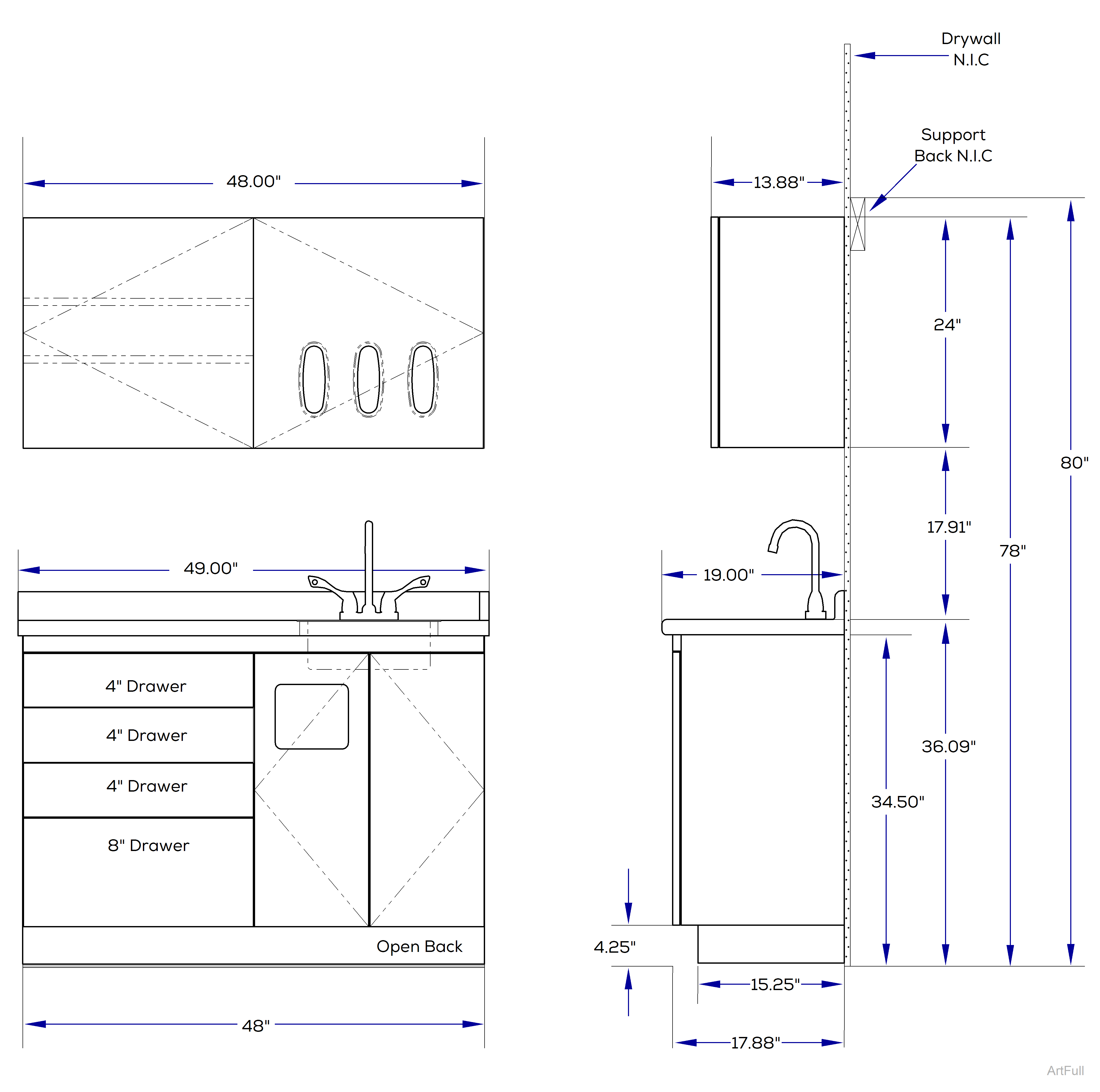 Midmark Synthesis® Side Cabinetry E2