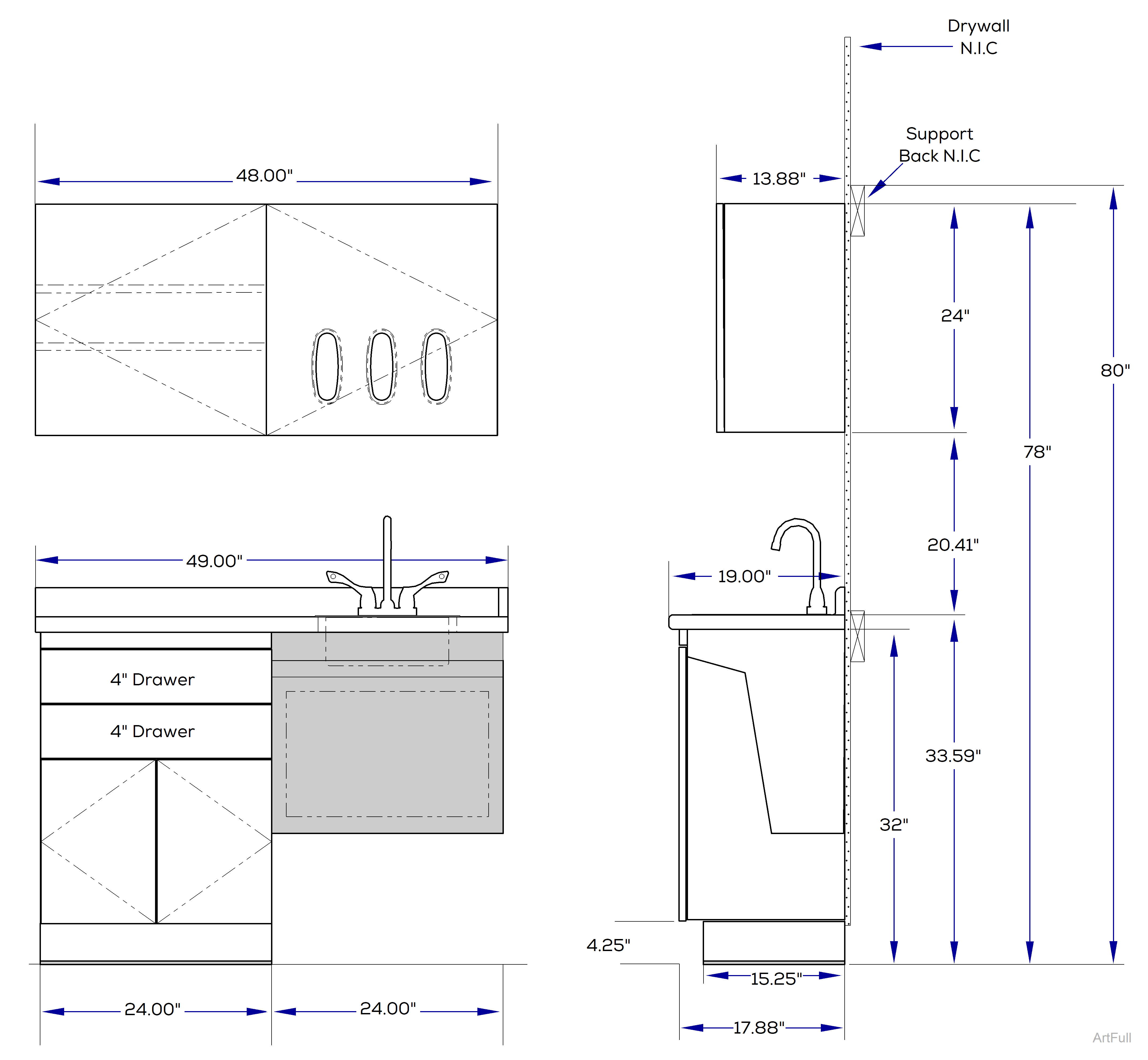 Midmark Synthesis® Side Cabinetry E4
